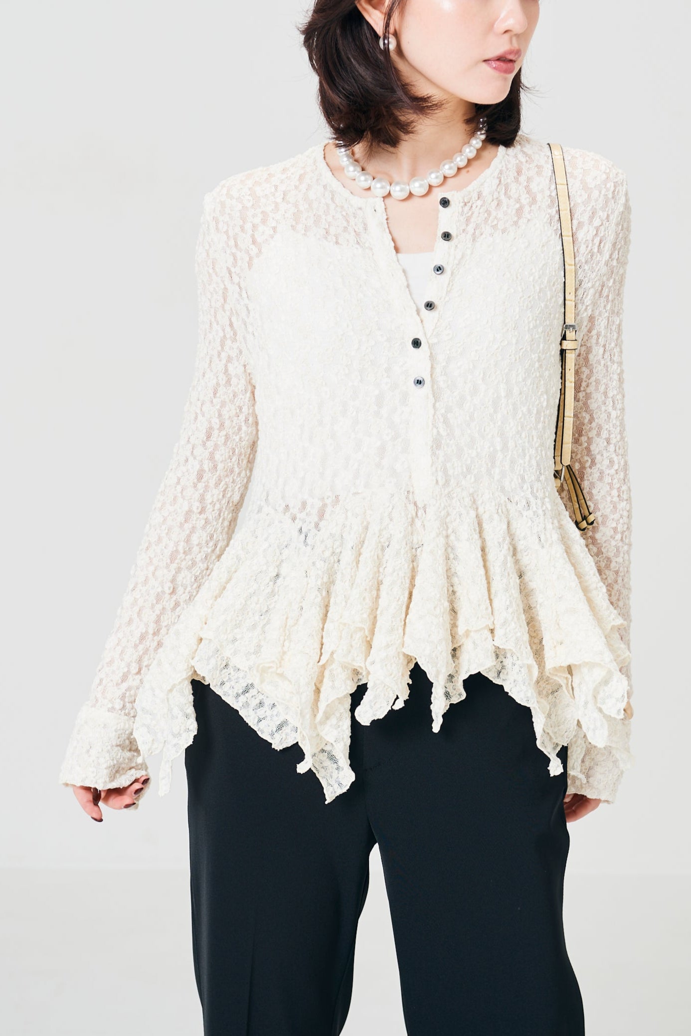 Lace peplum tops