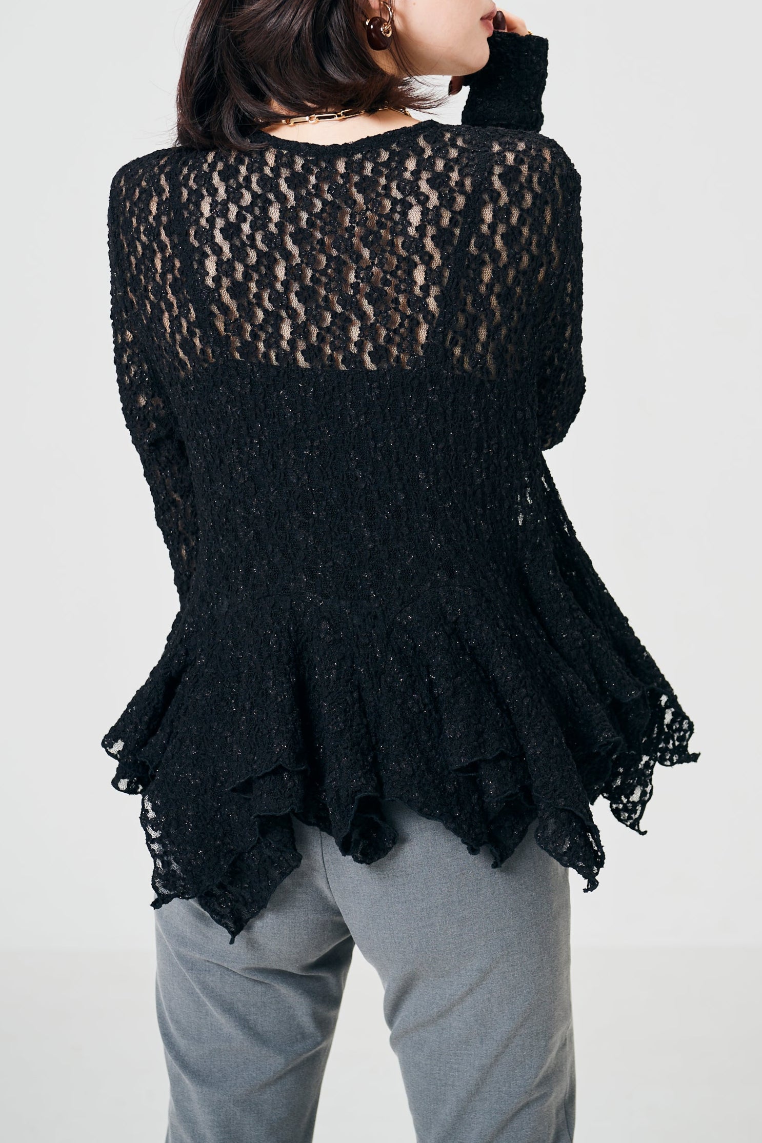 Lace peplum tops