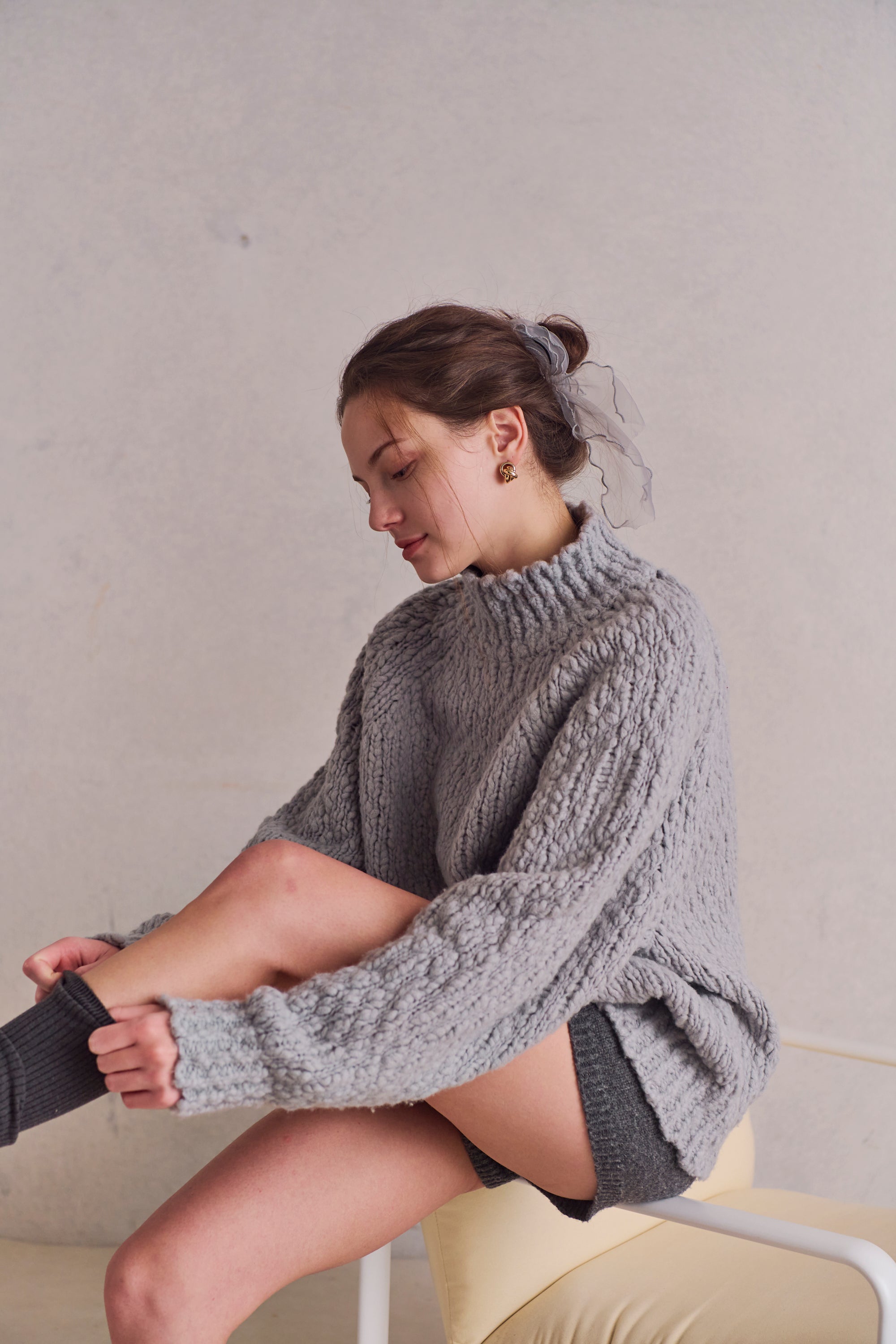 Back-open slubyarn knit