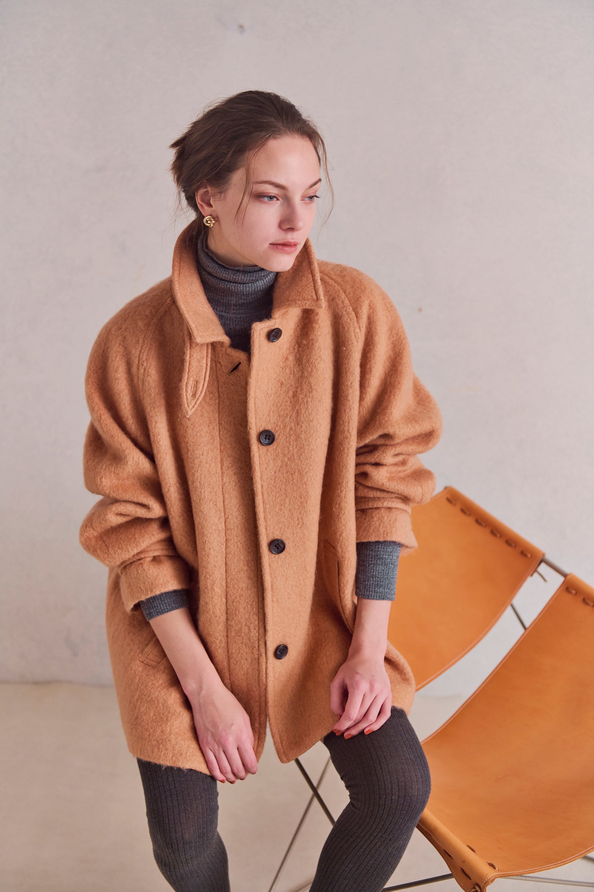 Loop cut shaggy coat
