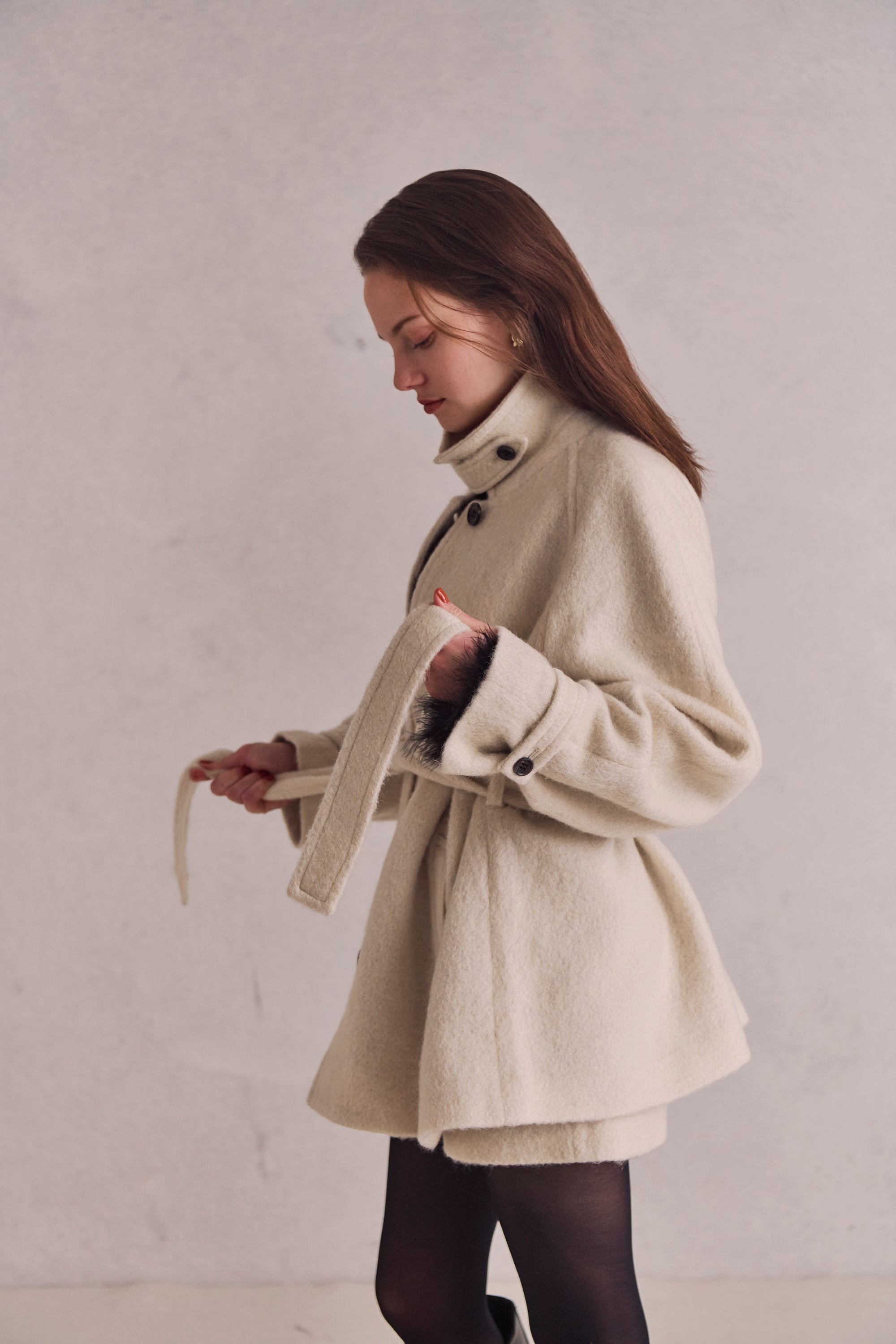 Loop cut shaggy coat