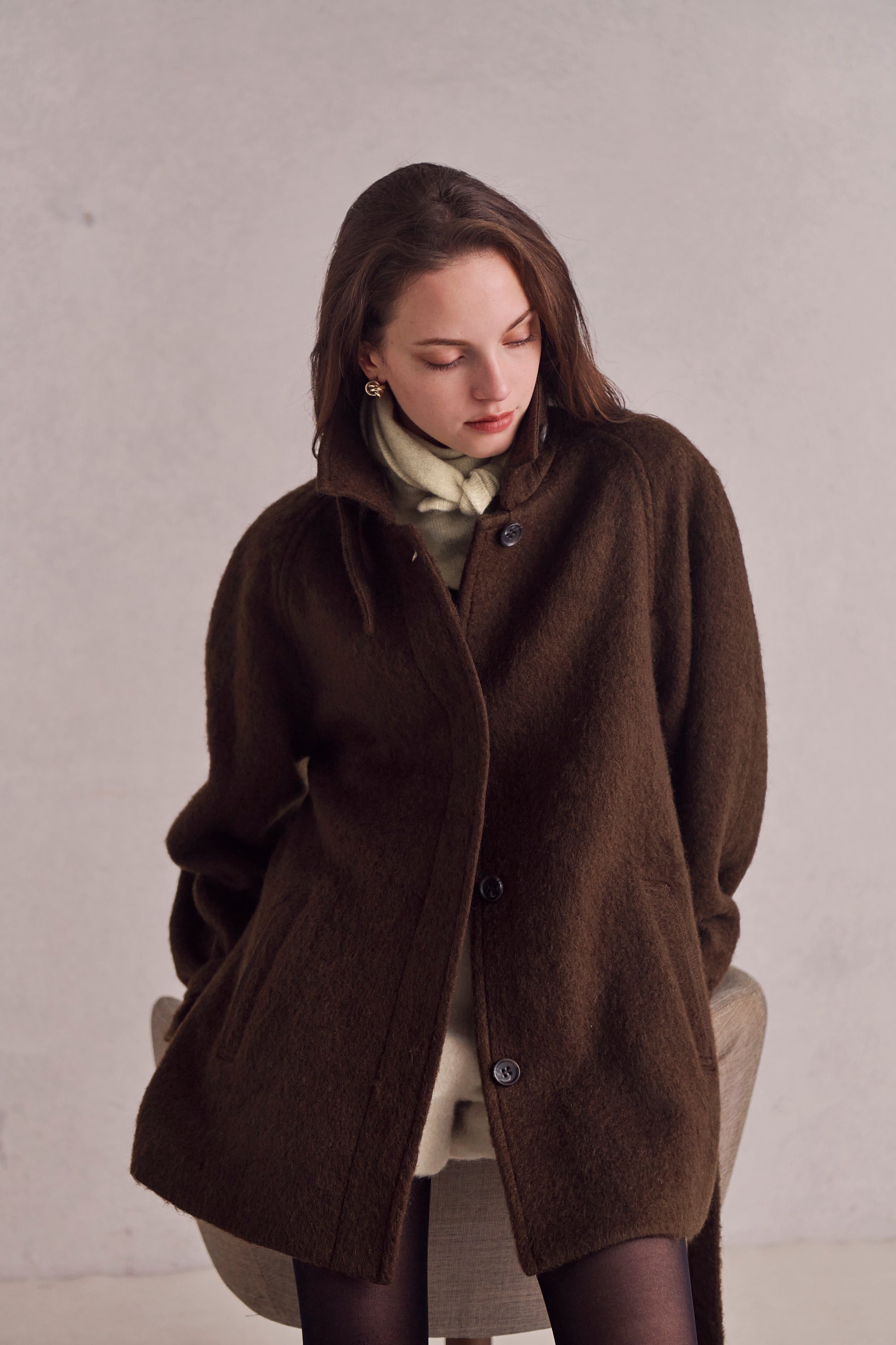 Loop cut shaggy coat