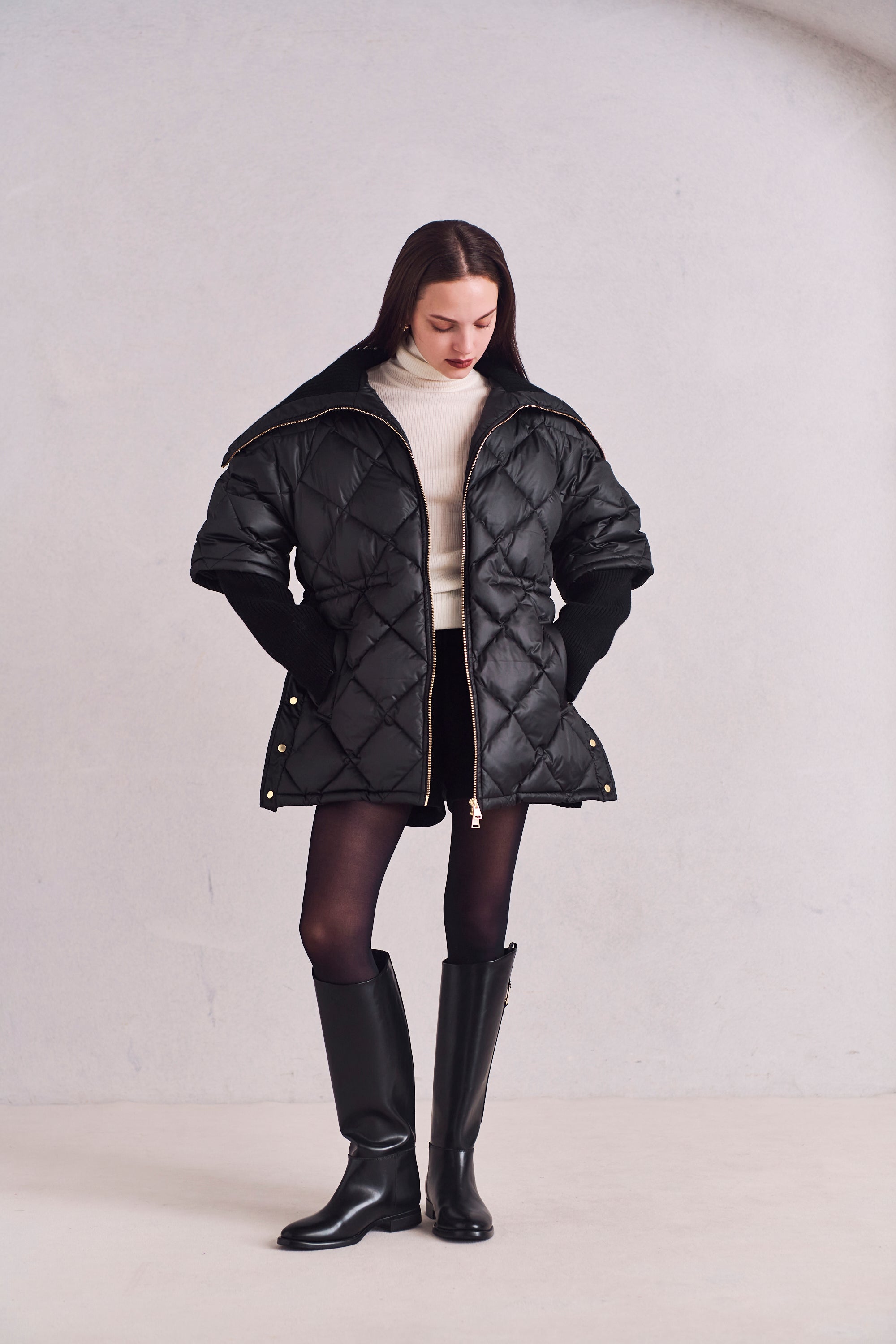 2WAY quilted down jacket