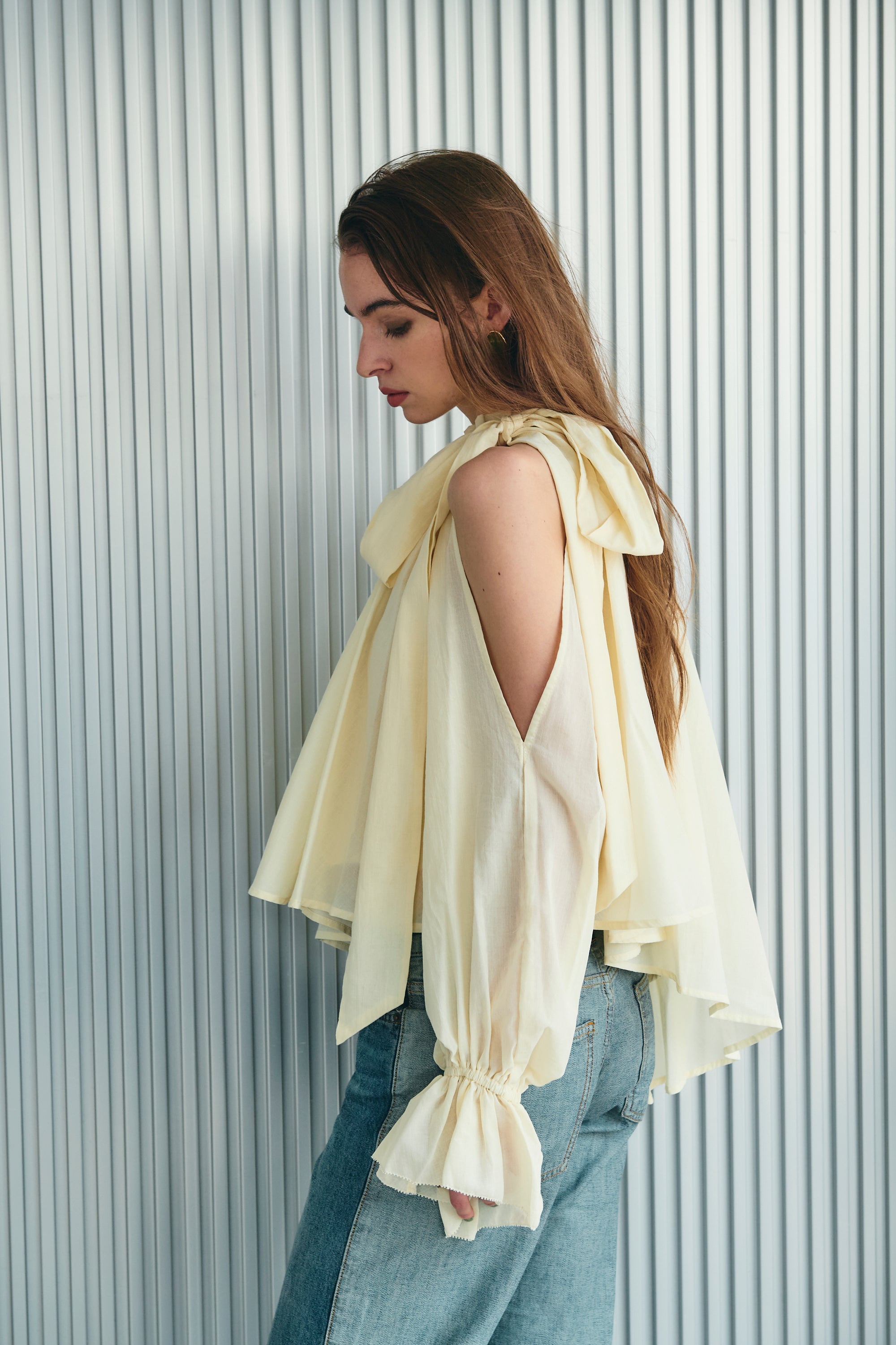 Open shoulder blouse