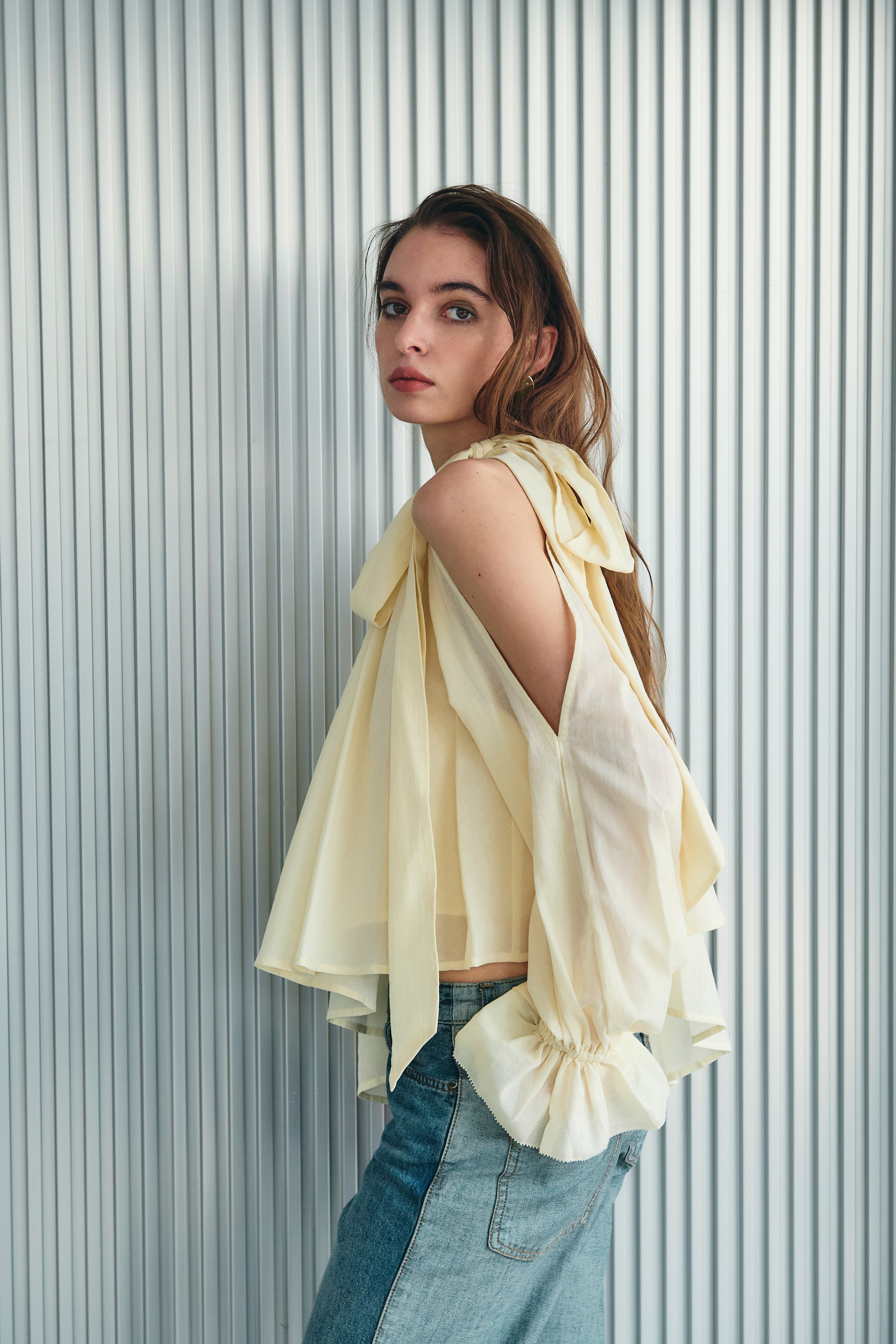 Open shoulder blouse