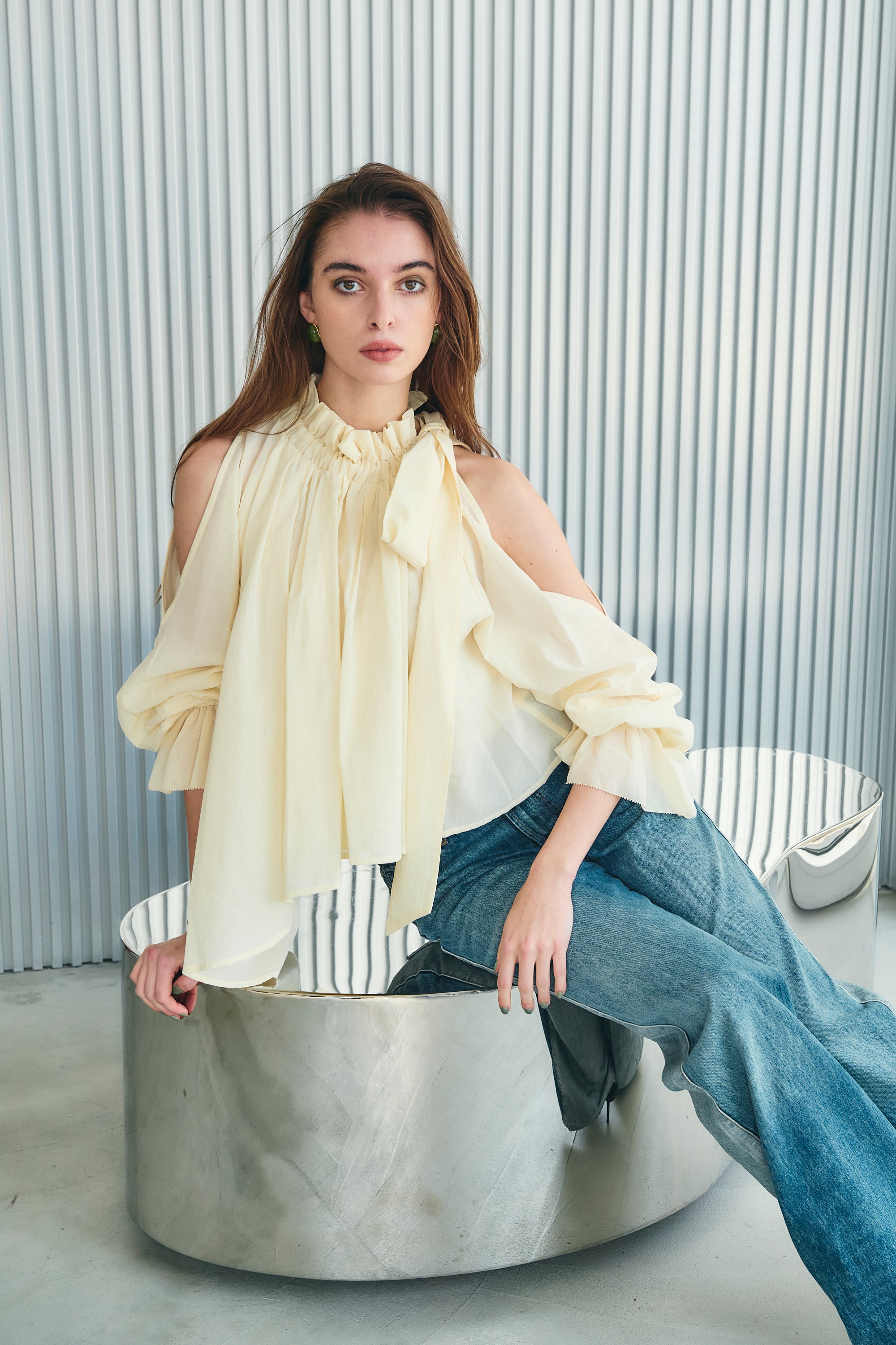 Open shoulder blouse