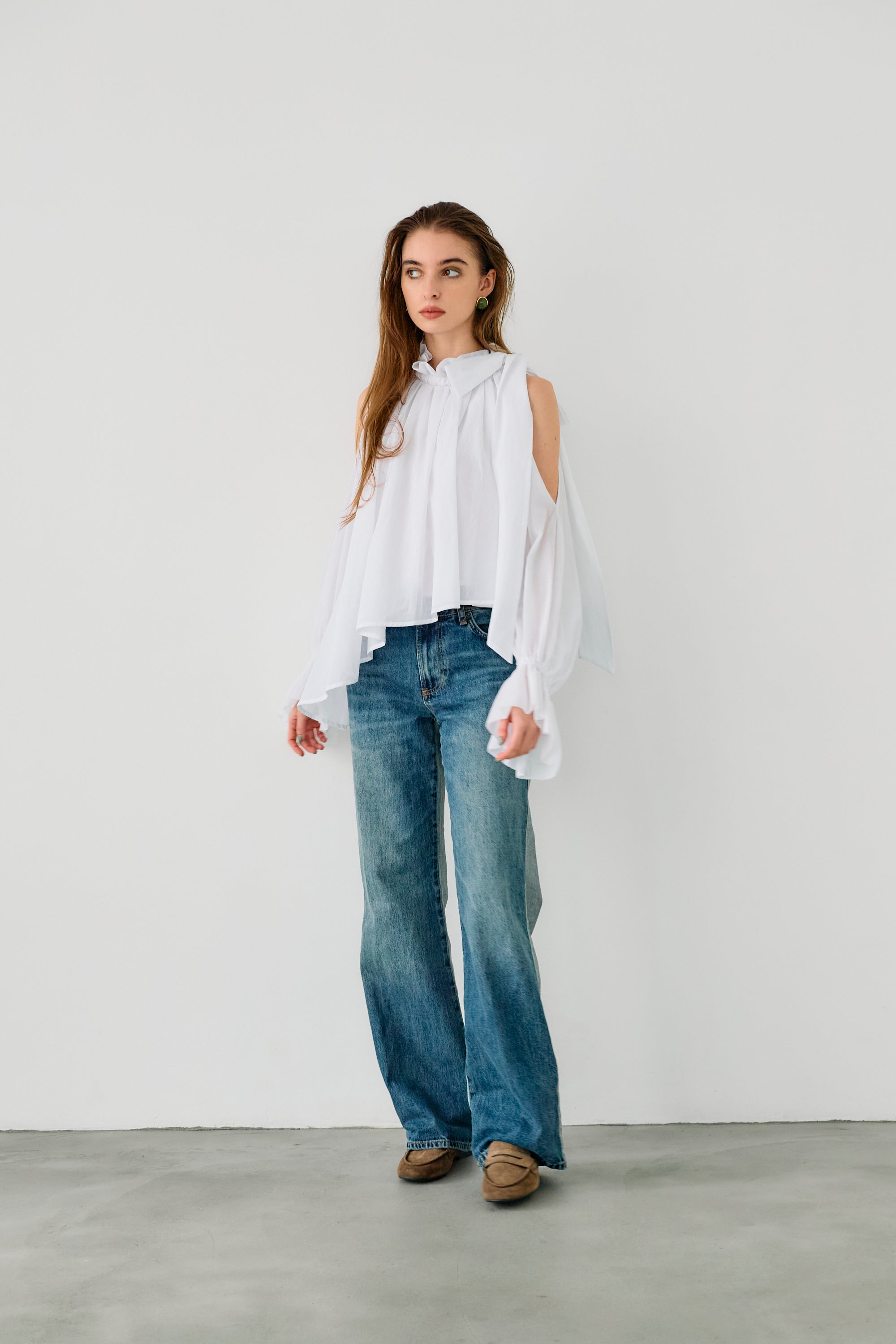 Open shoulder blouse