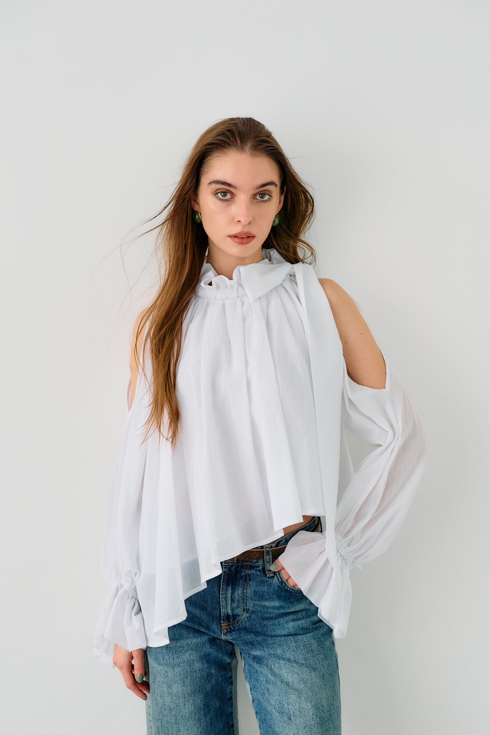 Open shoulder blouse