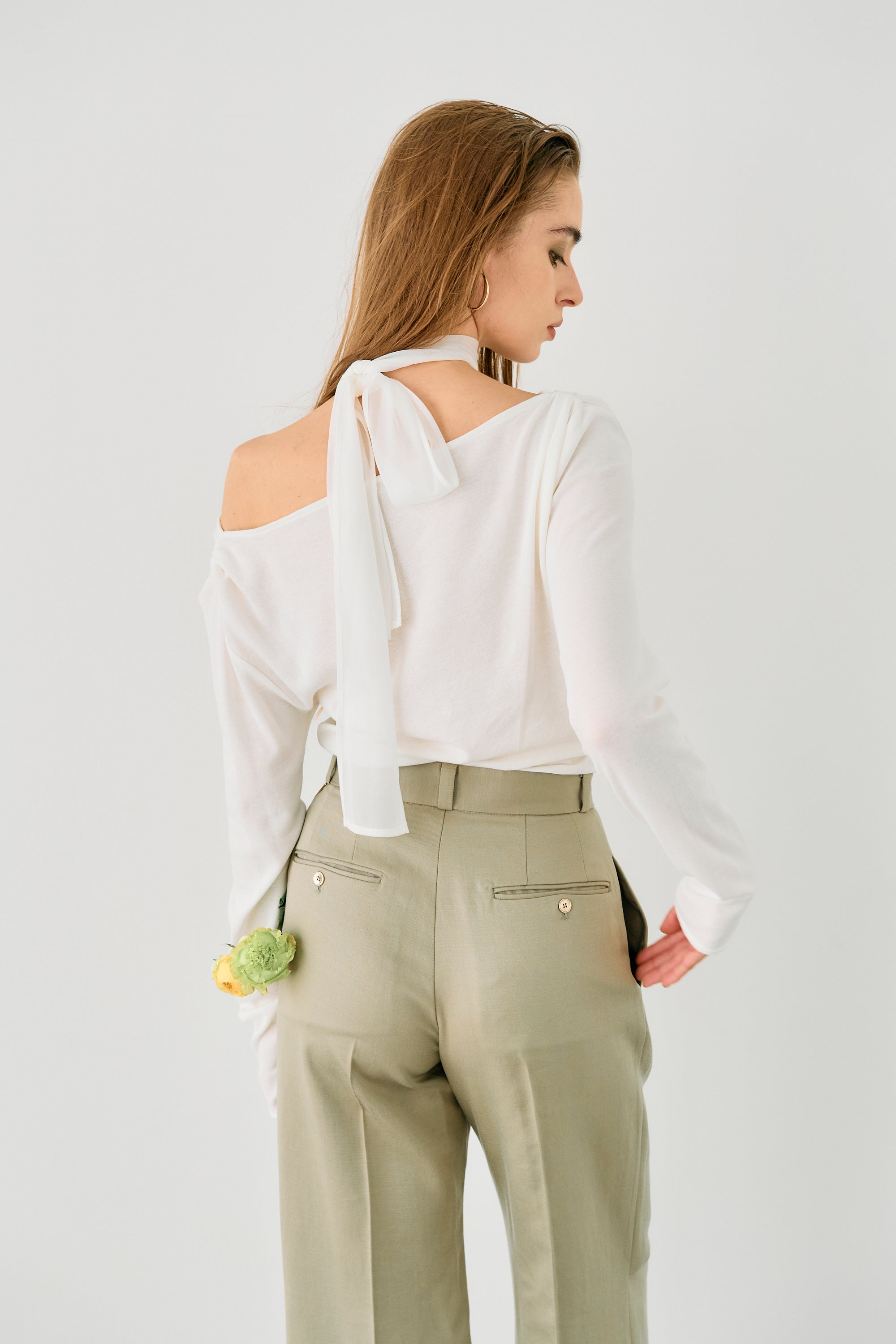 Flap straight pants