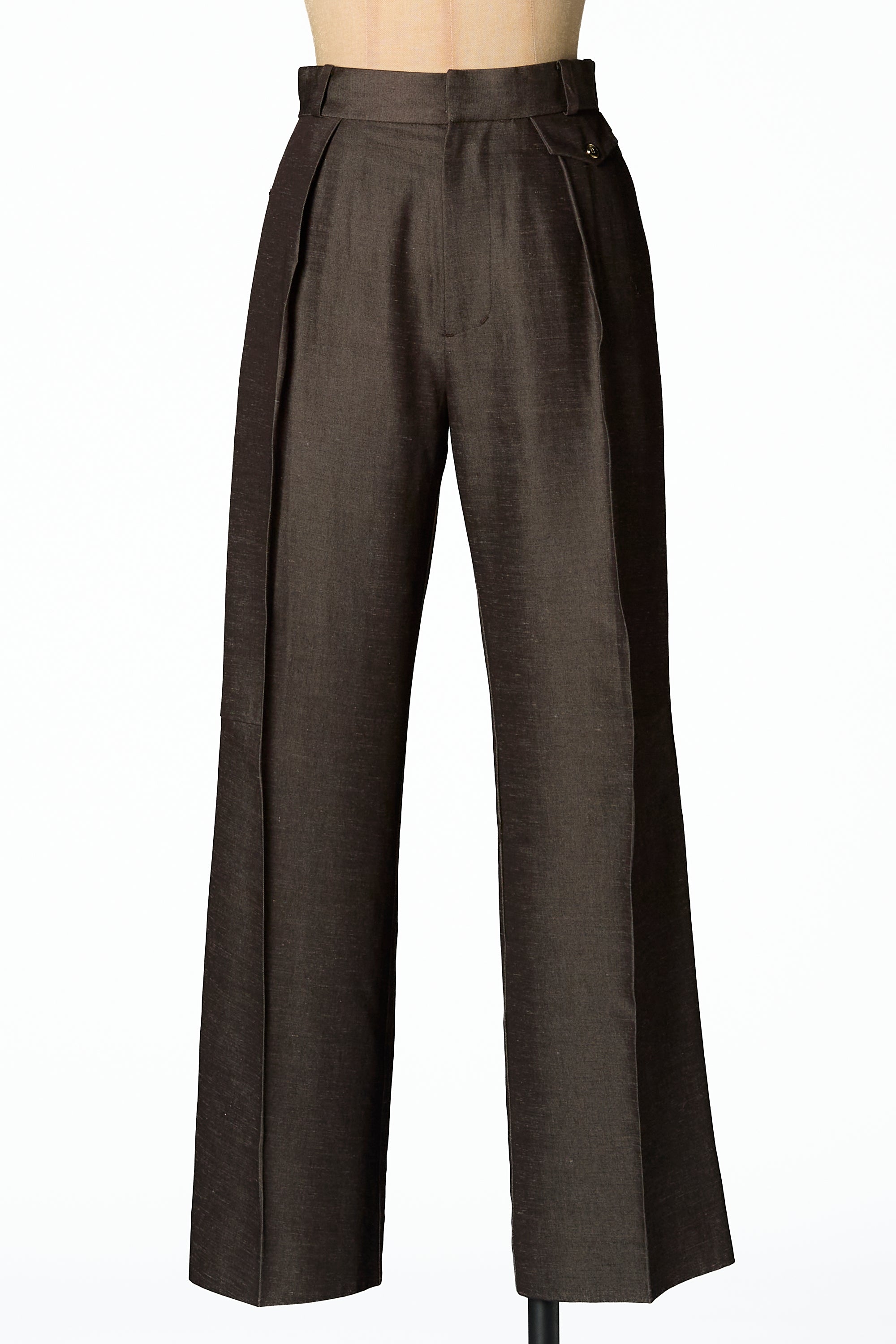 Flap straight pants