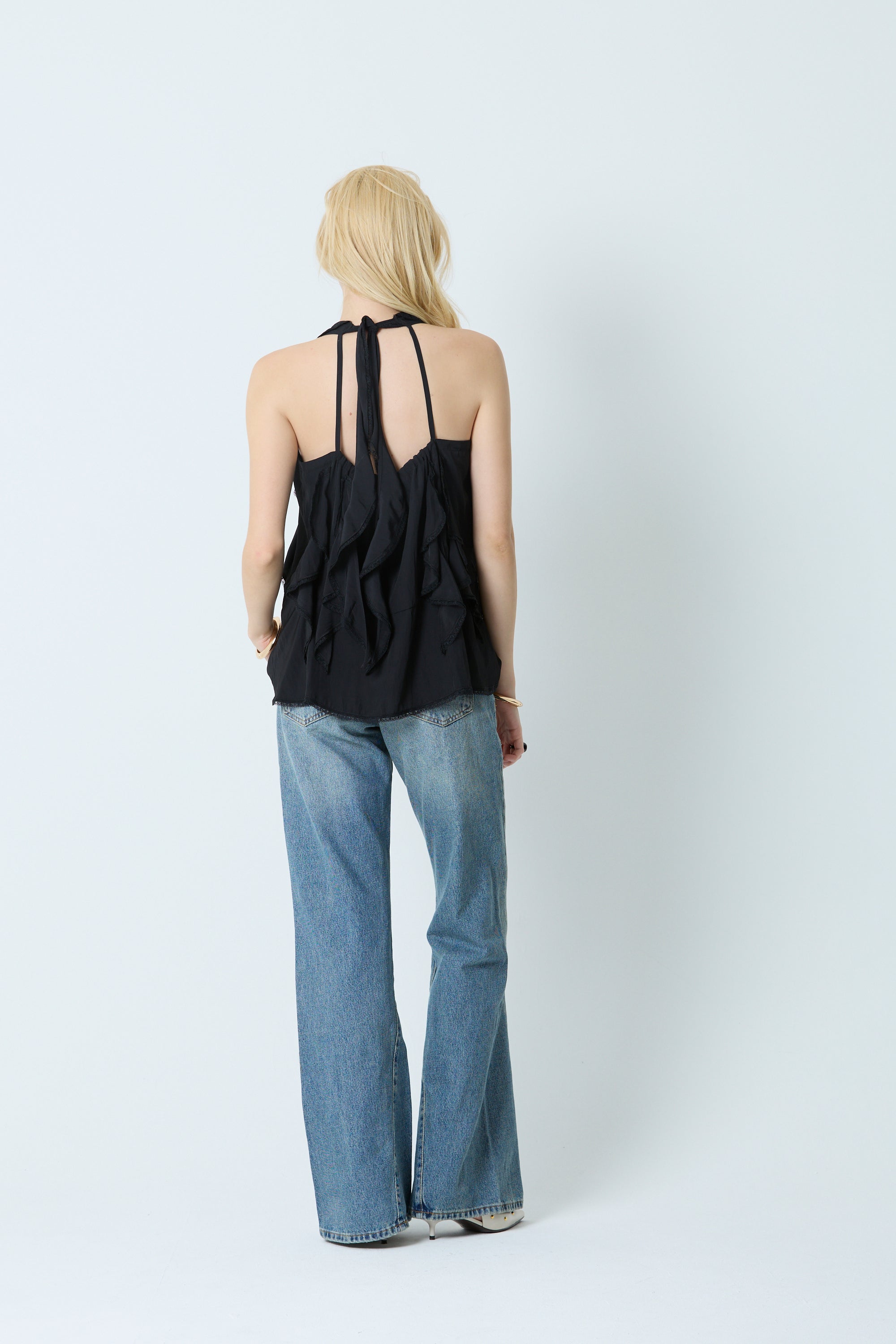 Lace ruffle blouse