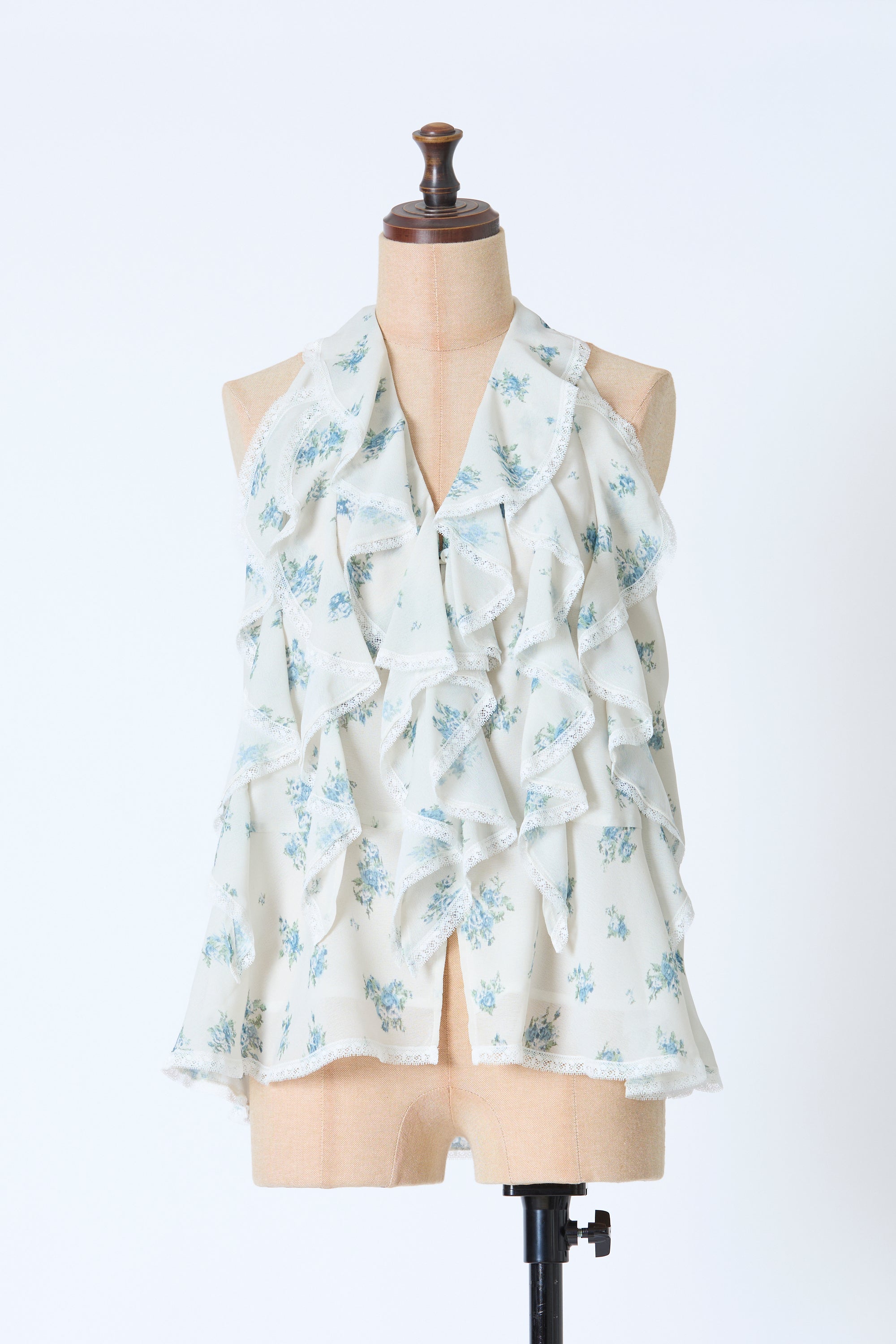 "Blurred flowers" Ruffle blouse