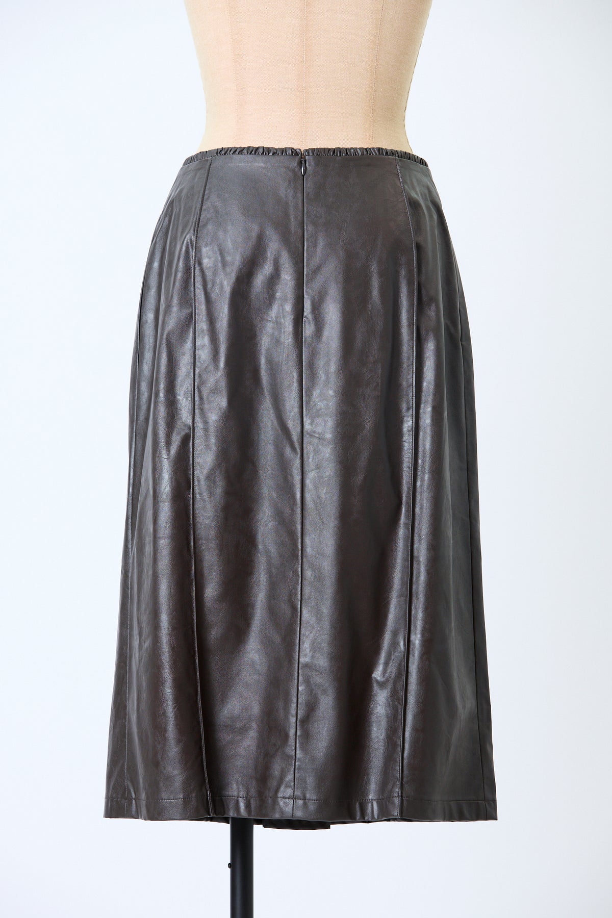 Leather midi skirt