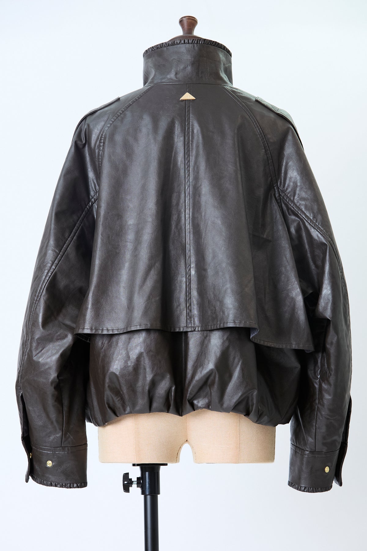 Cut-out leather blouson