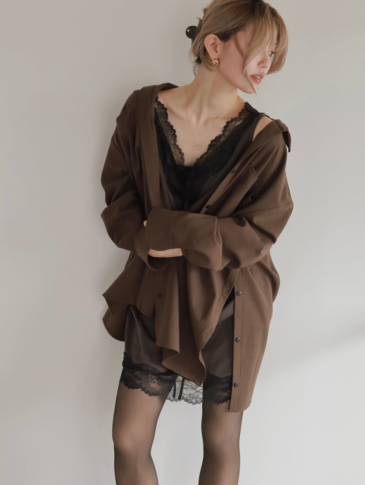 Suede-like Lace Dress
