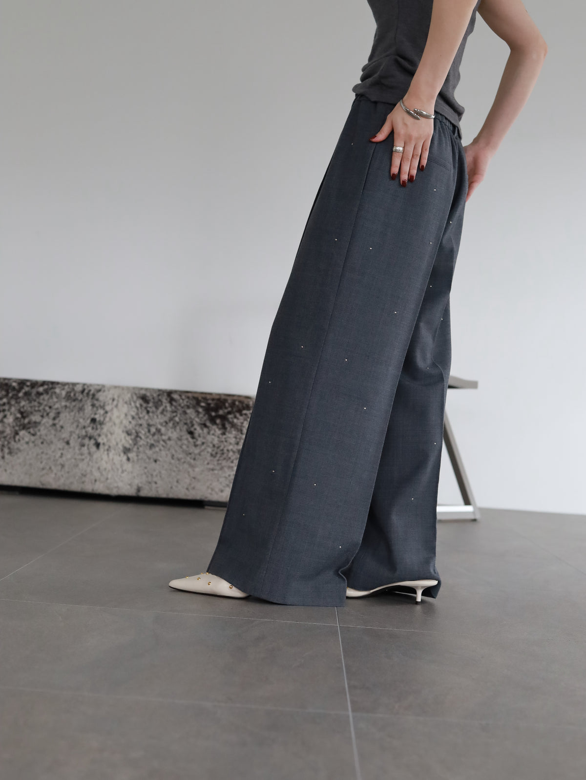 Studs wool pants