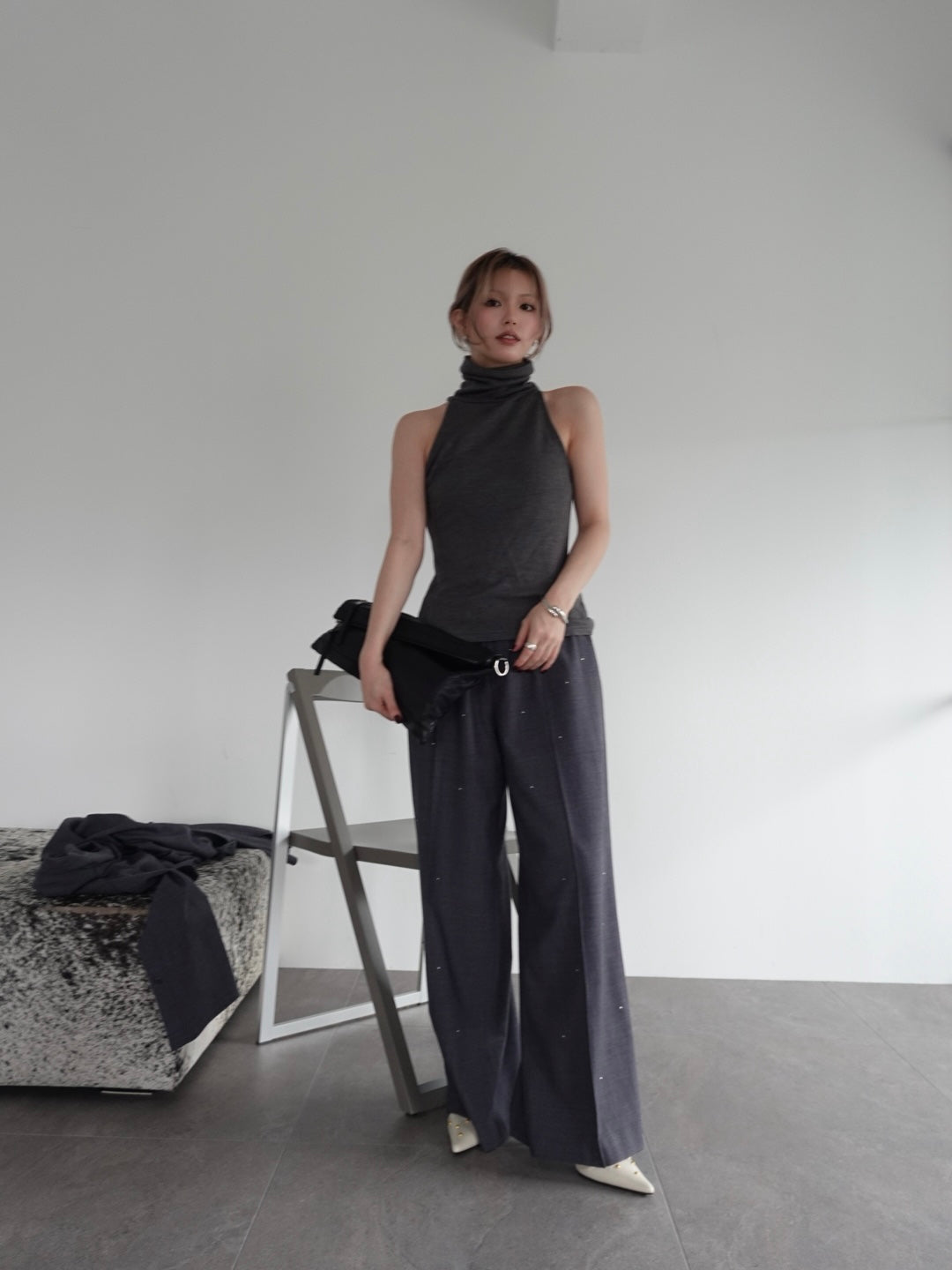 Studs wool pants