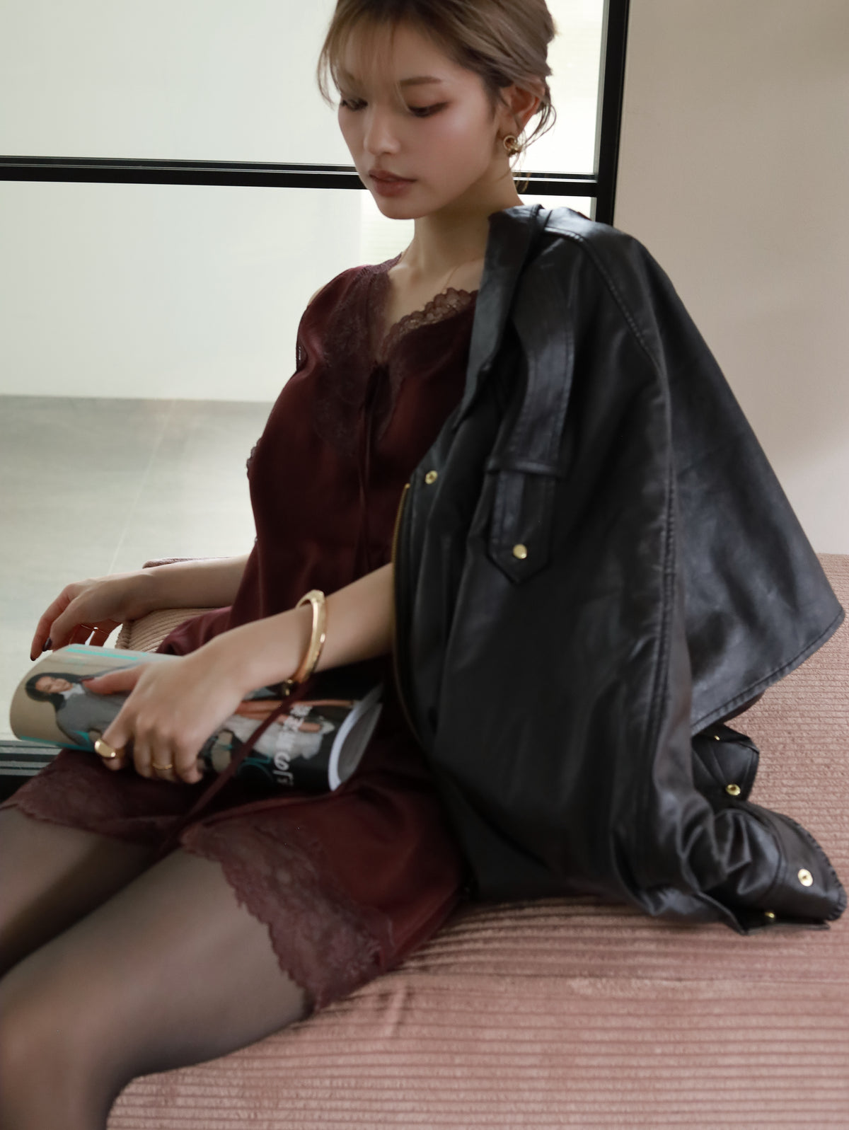 Suede-like Lace Dress