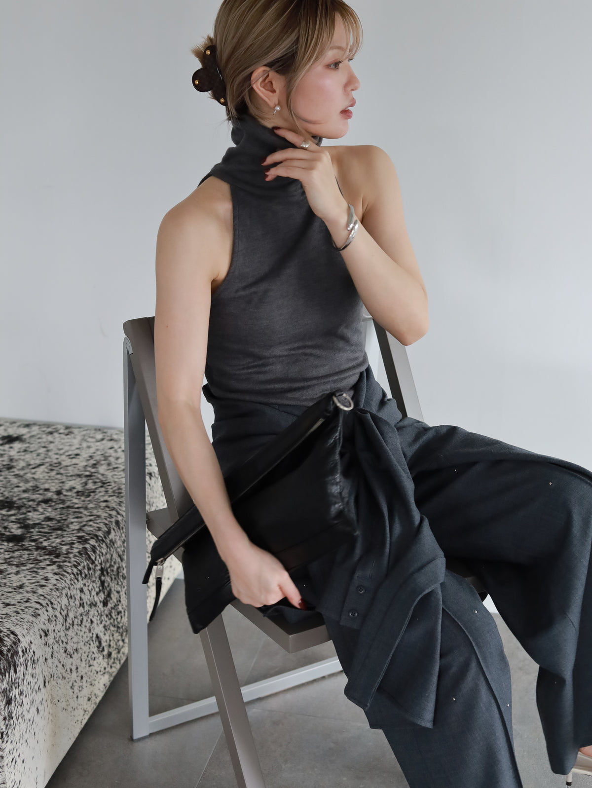 Halter neck wool tops