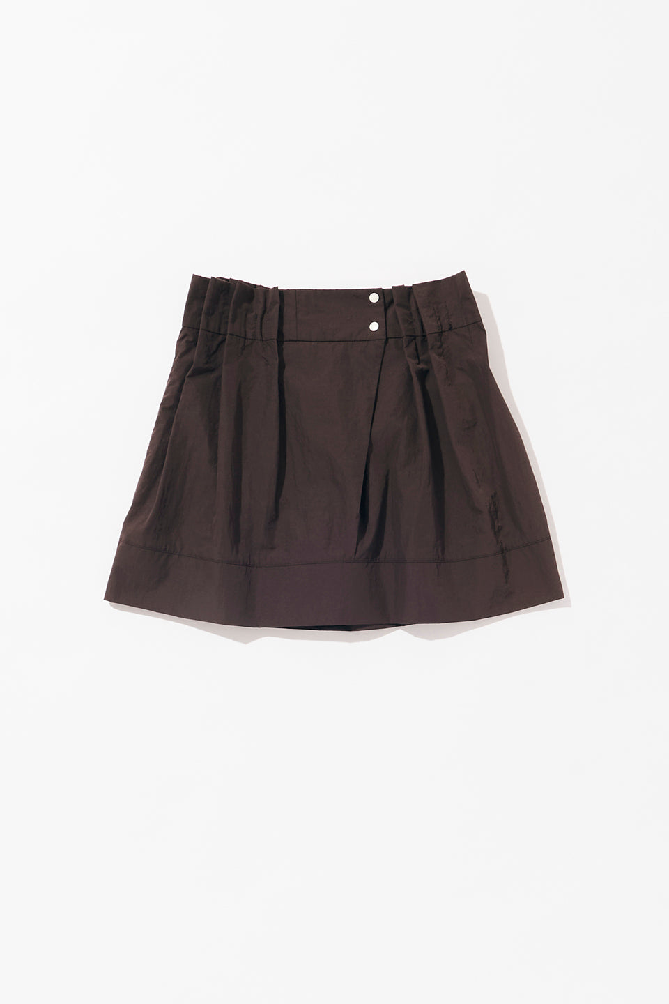 Tuck taffeta miniskirt