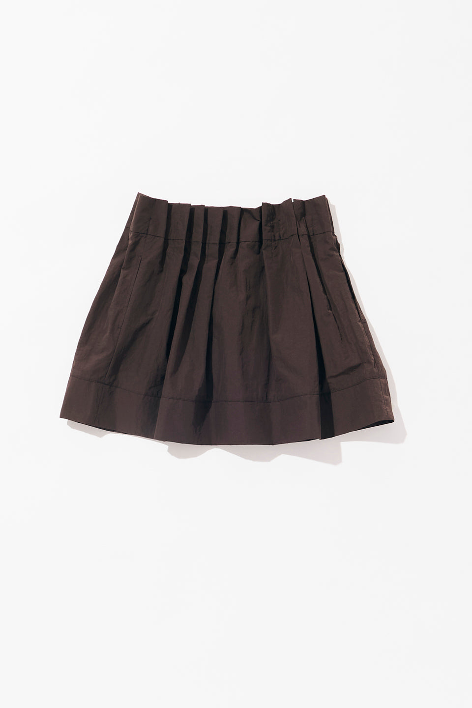 Tuck taffeta miniskirt