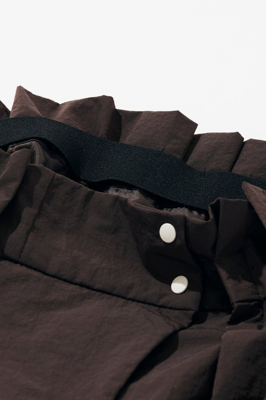 Tuck taffeta miniskirt