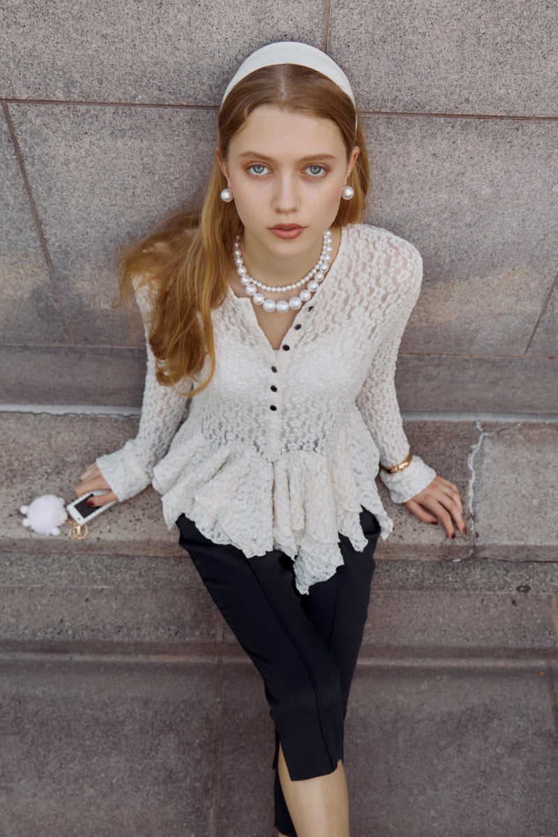 Lace peplum tops