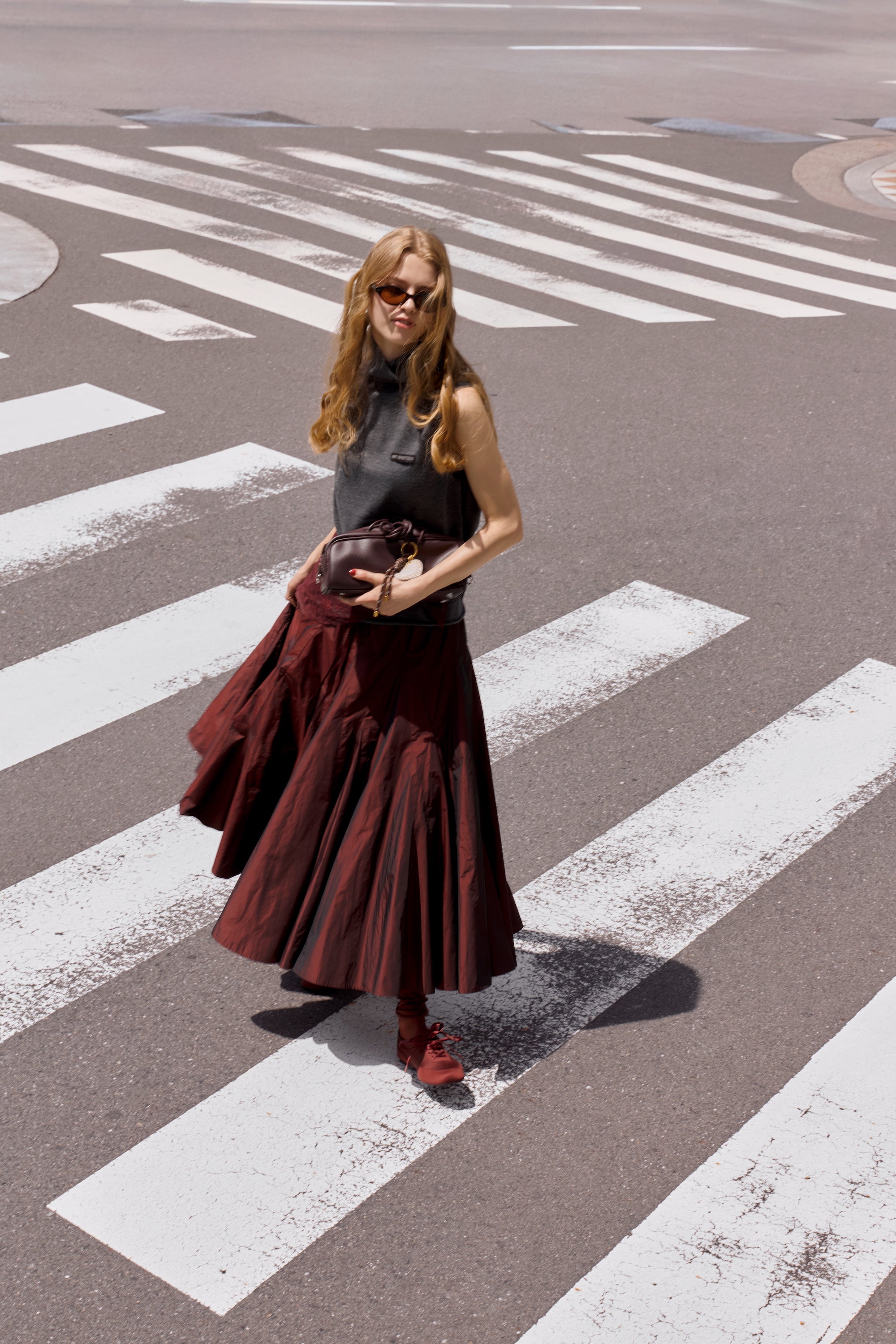 Volume taffeta skirt