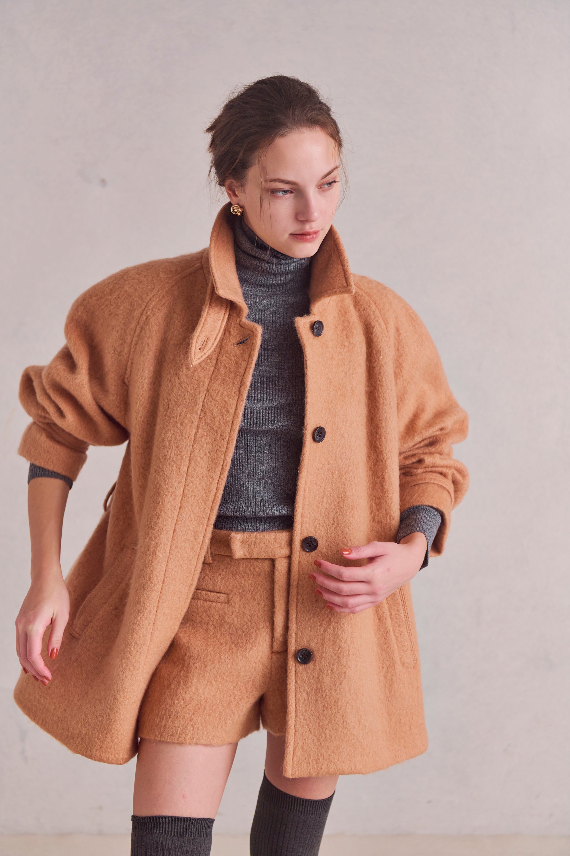 Loop cut shaggy coat