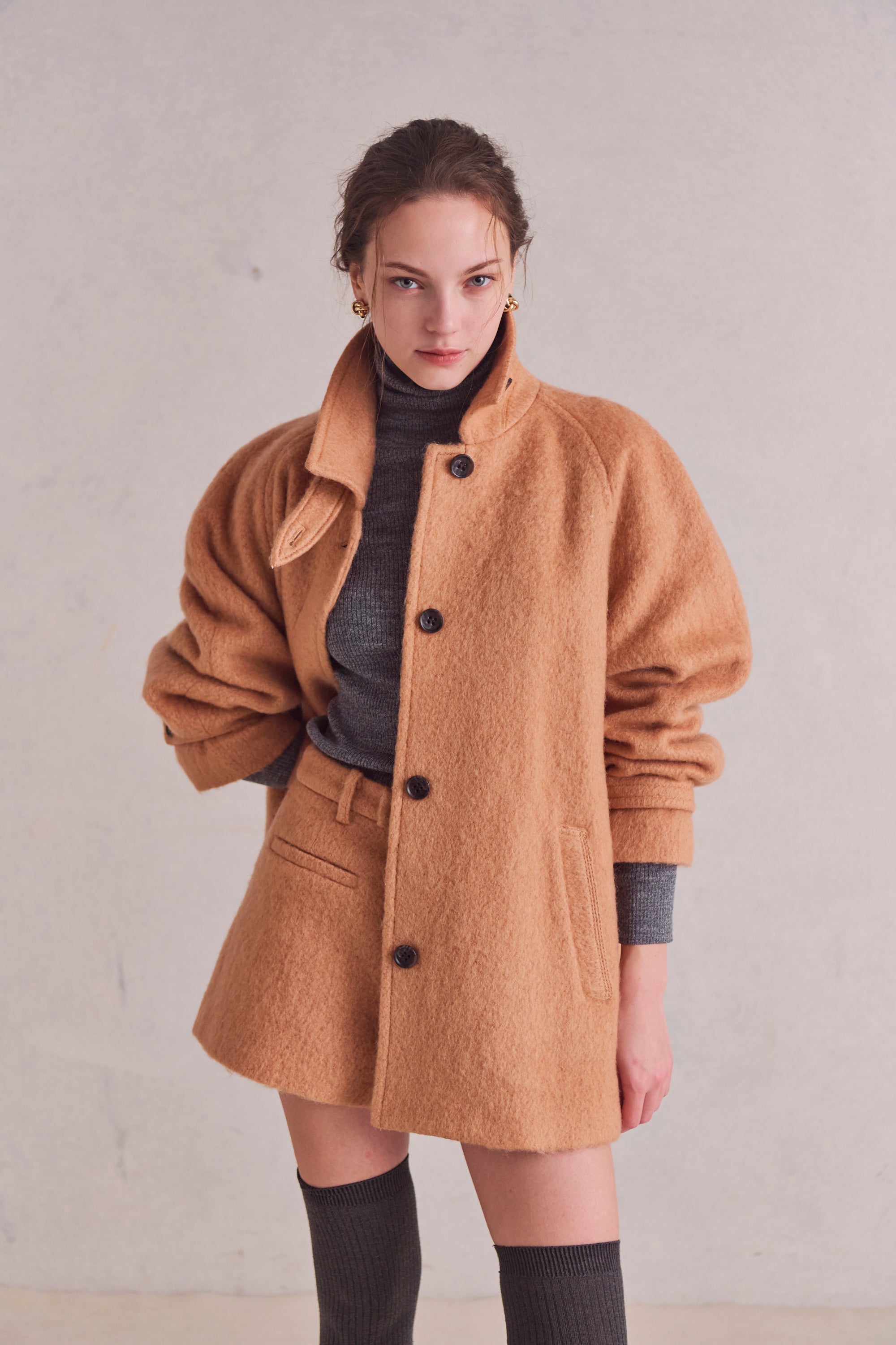 Loop cut shaggy coat