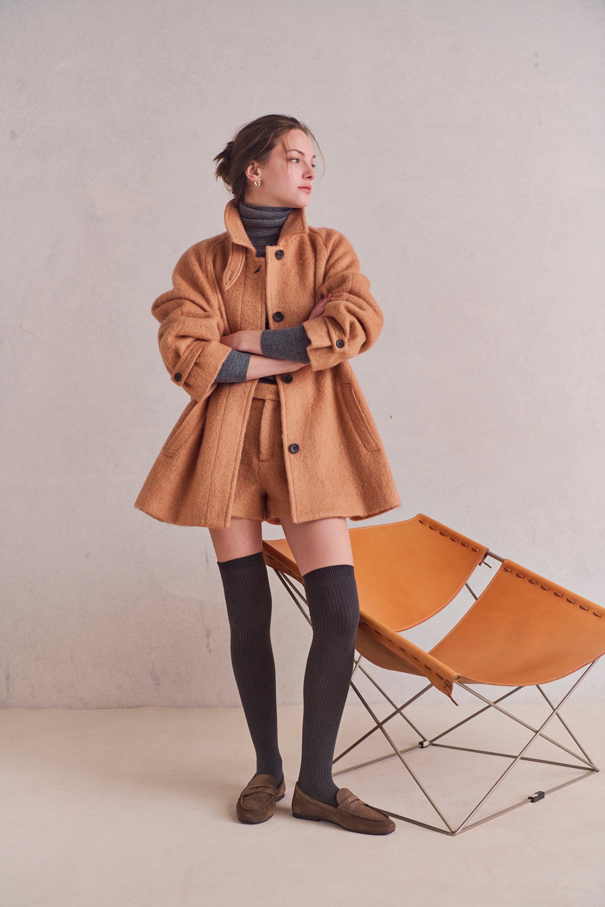 Loop cut shaggy coat