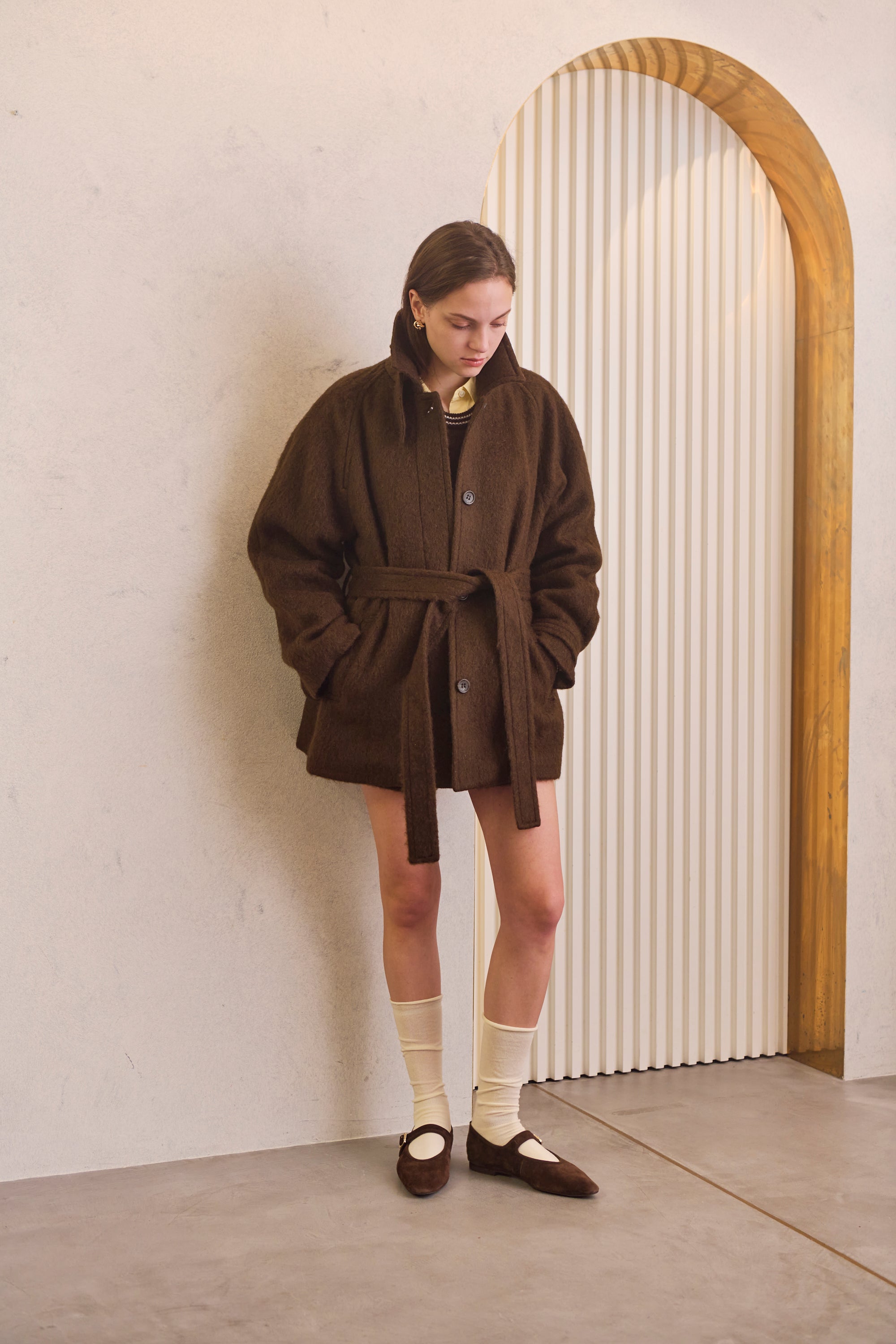 Loop cut shaggy coat