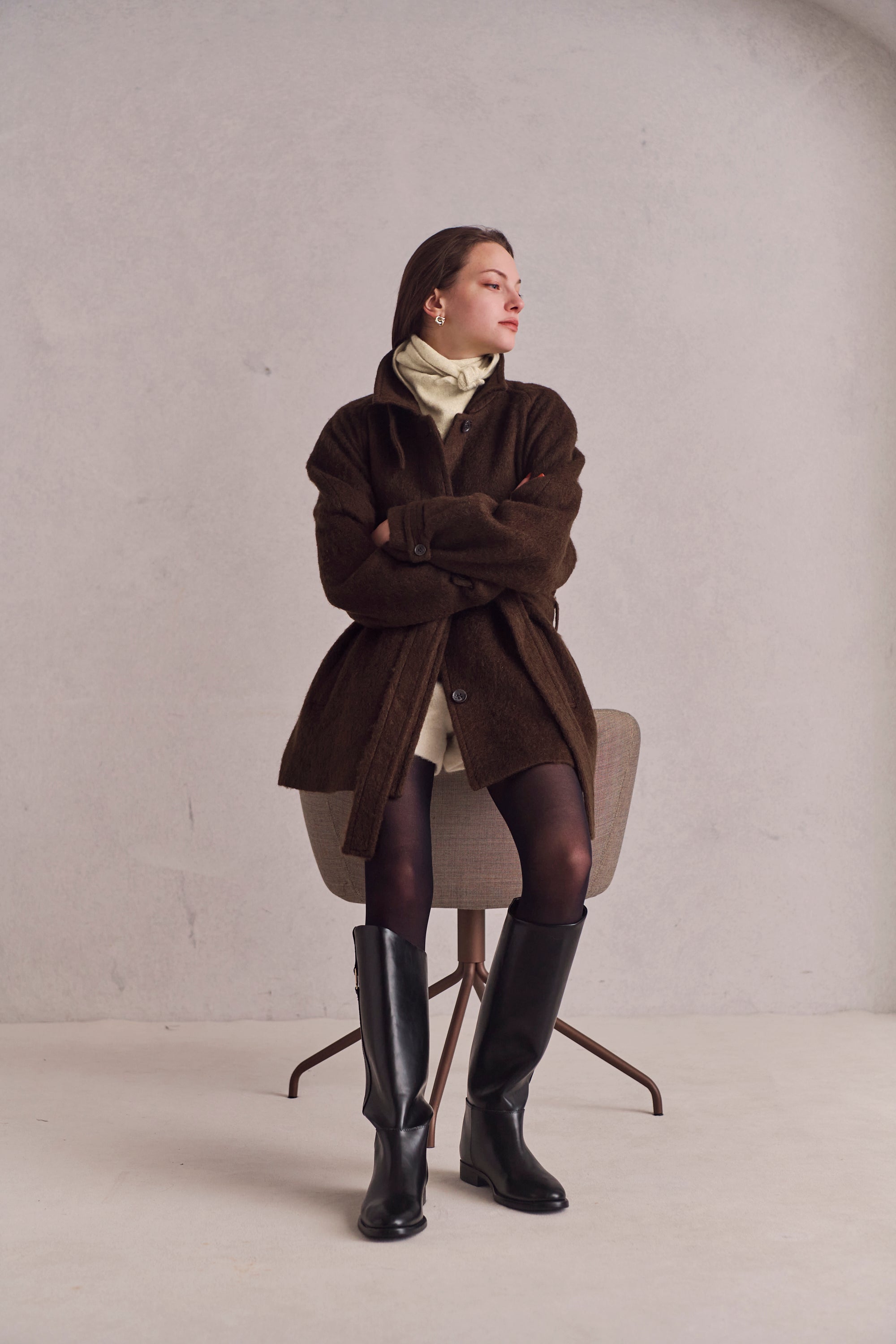 Loop cut shaggy coat