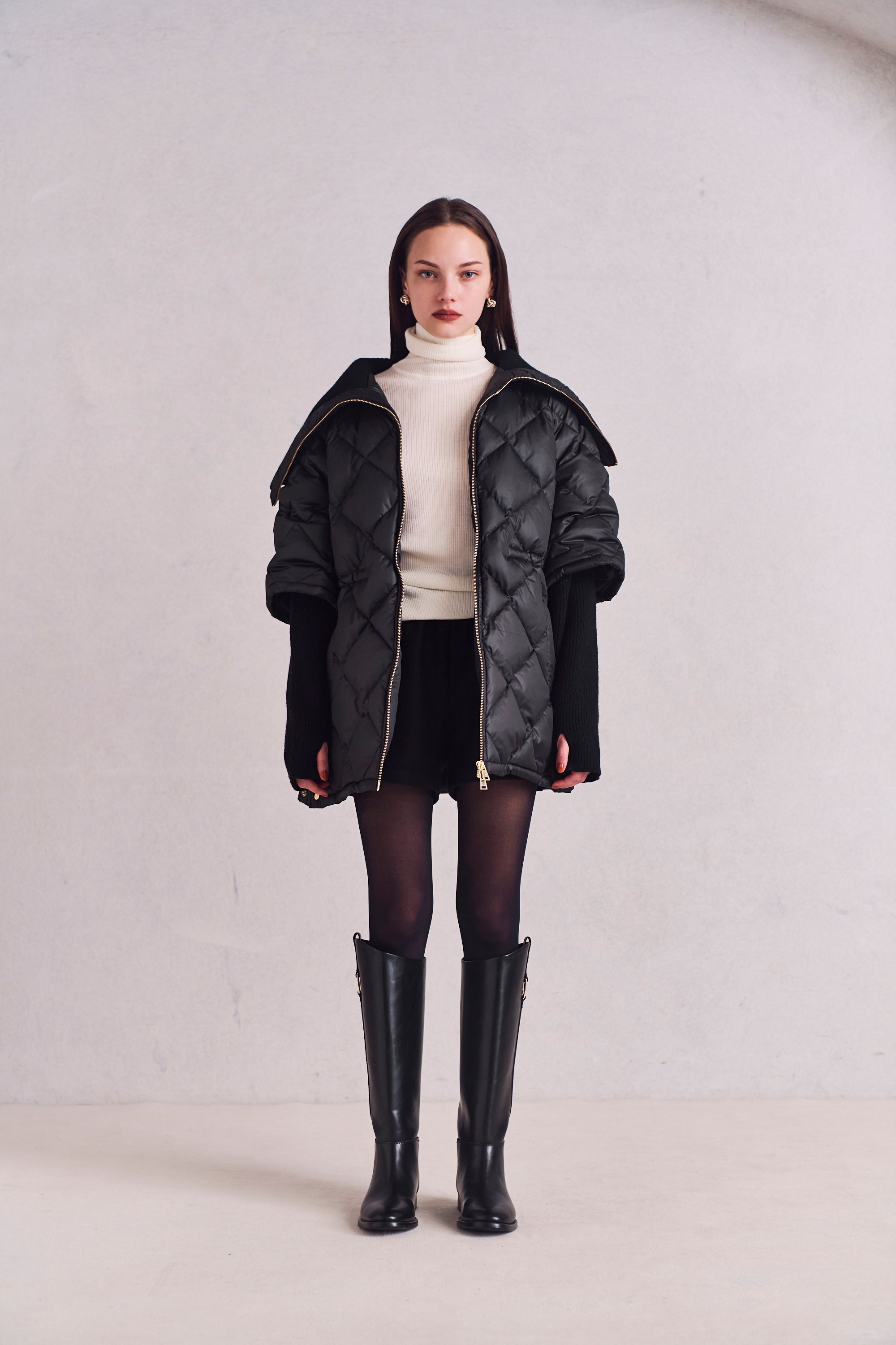 2WAY quilted down jacket