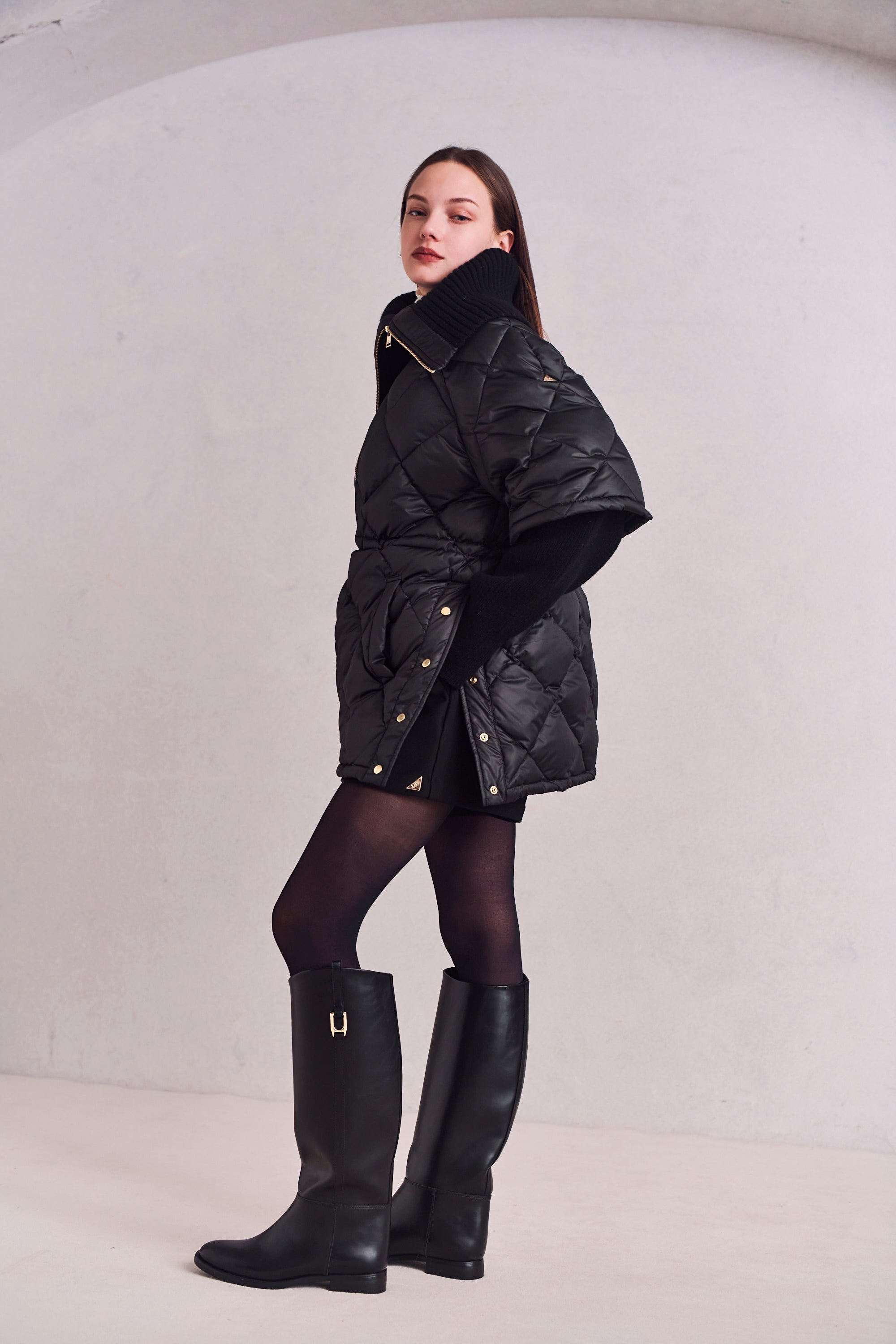 2WAY quilted down jacket