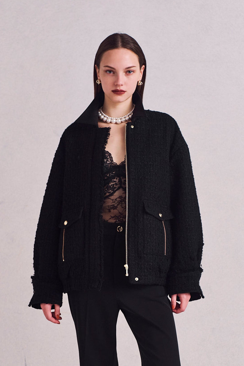 Tweed bomber jacket