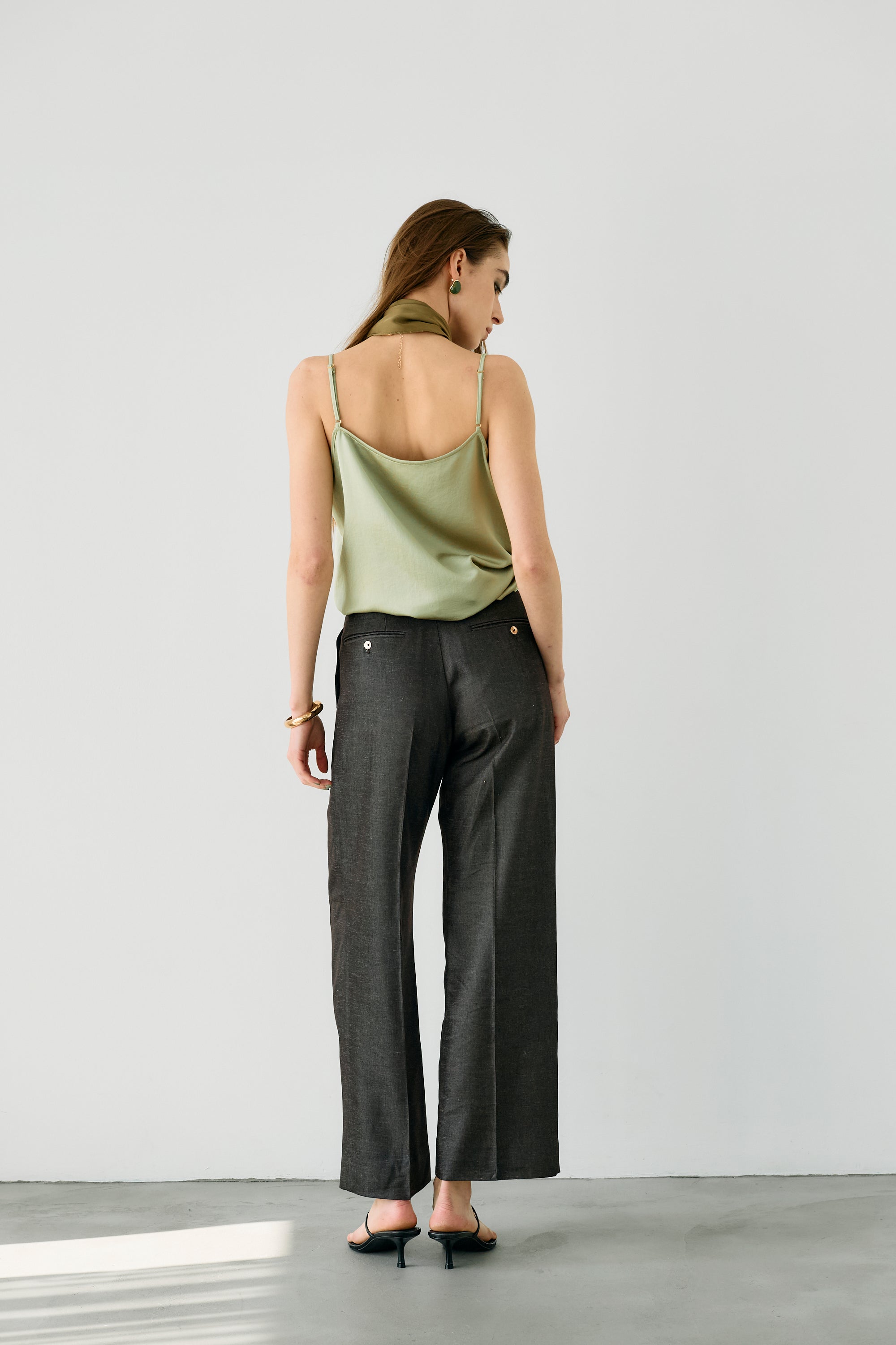 Flap straight pants