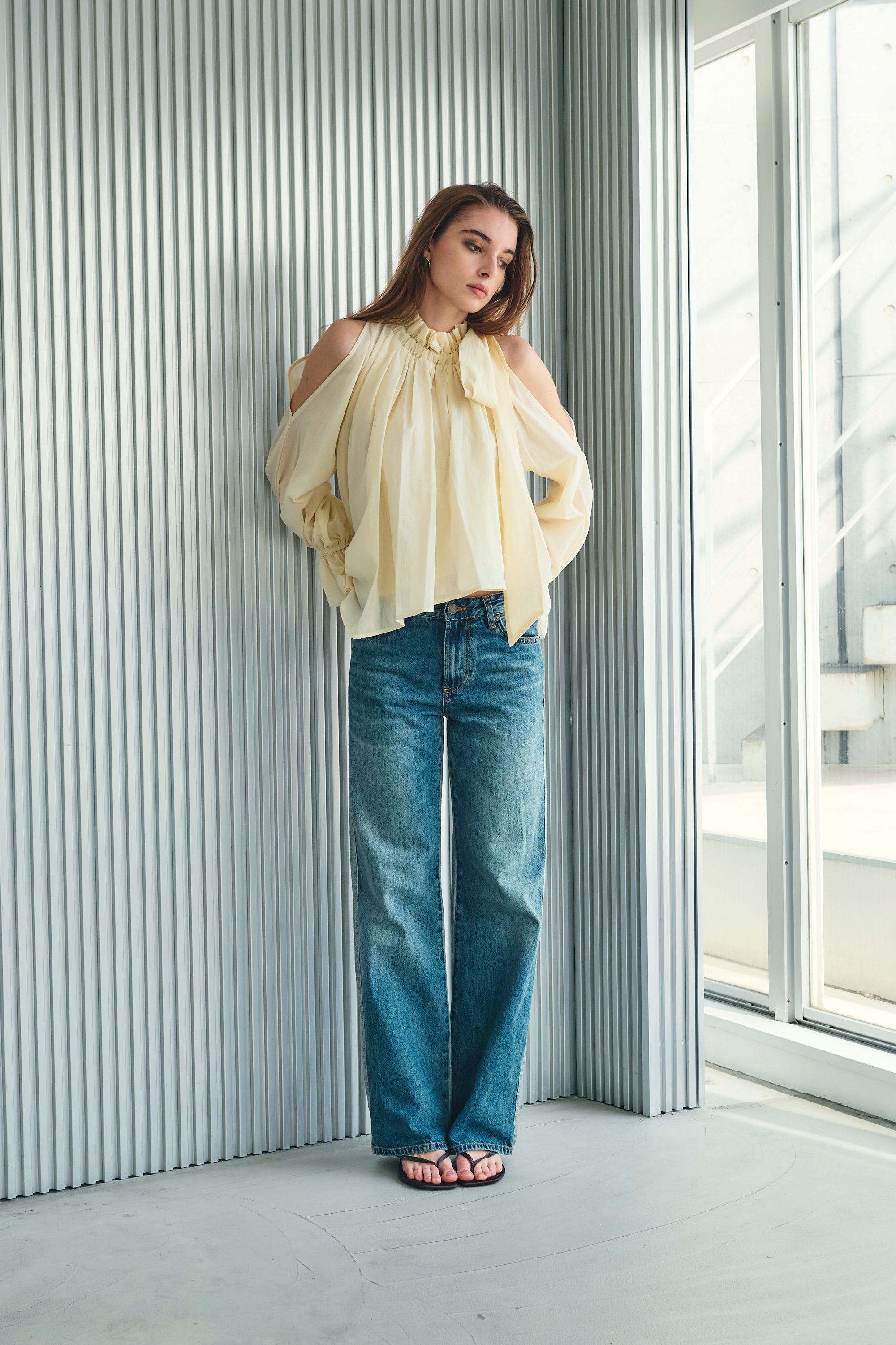Open shoulder blouse