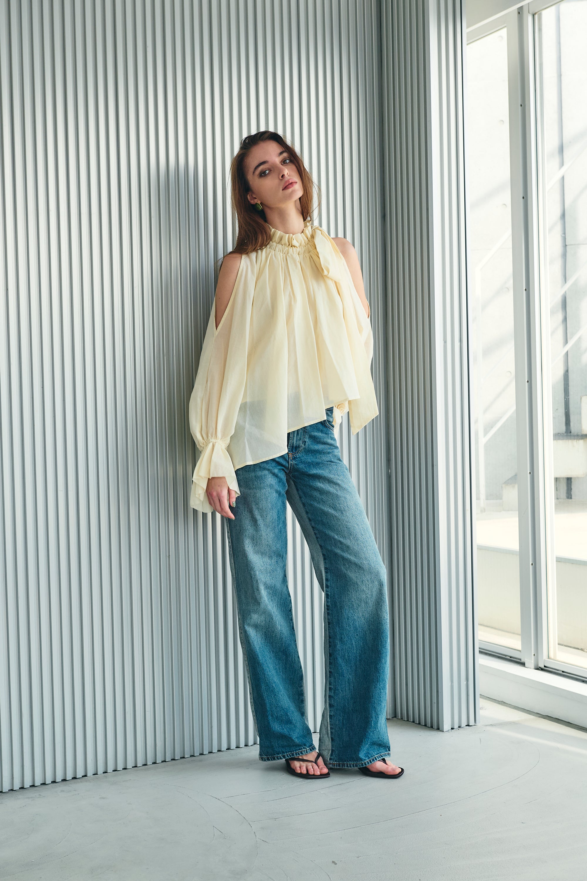Open shoulder blouse
