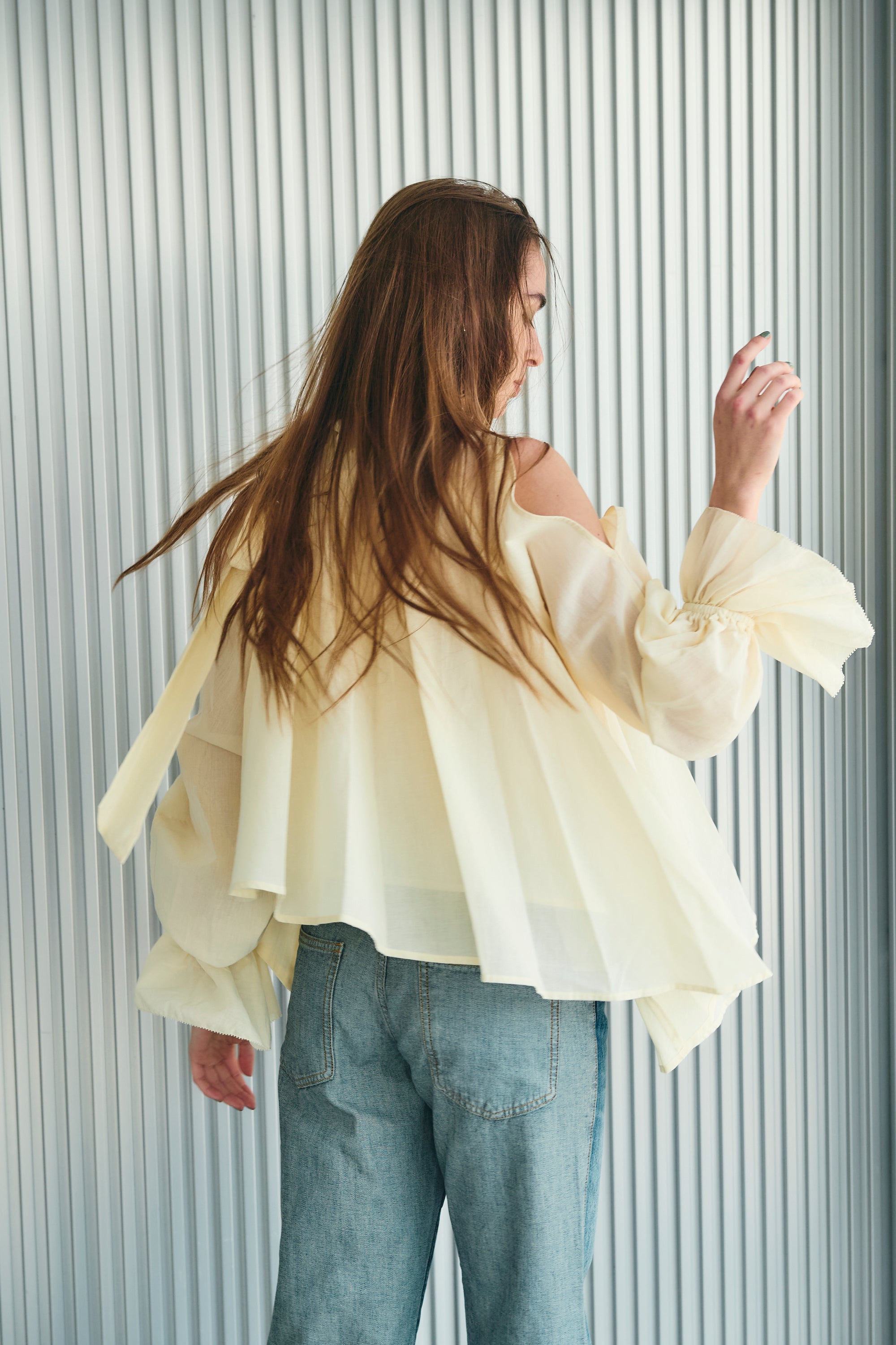 Open shoulder blouse