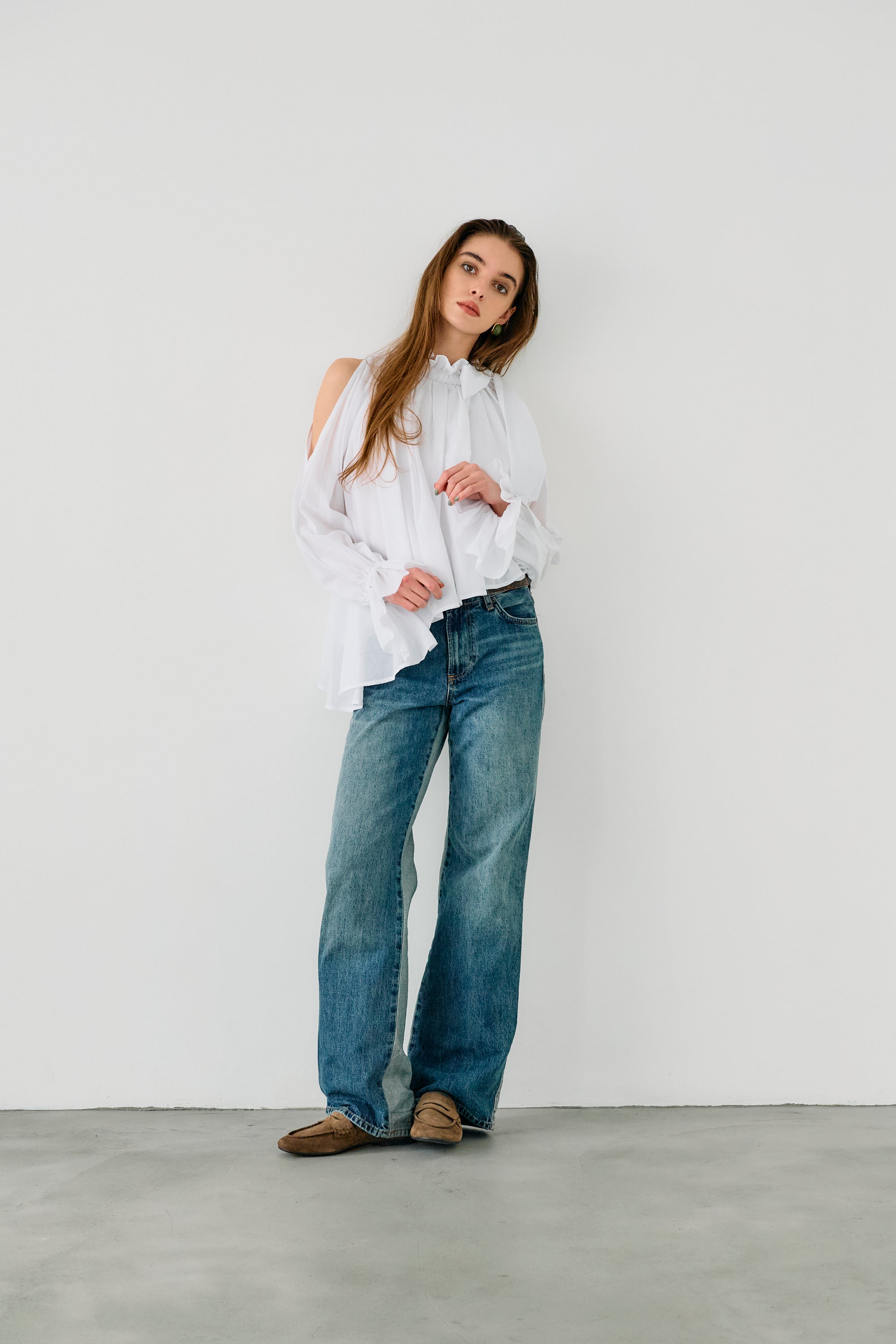 Open shoulder blouse