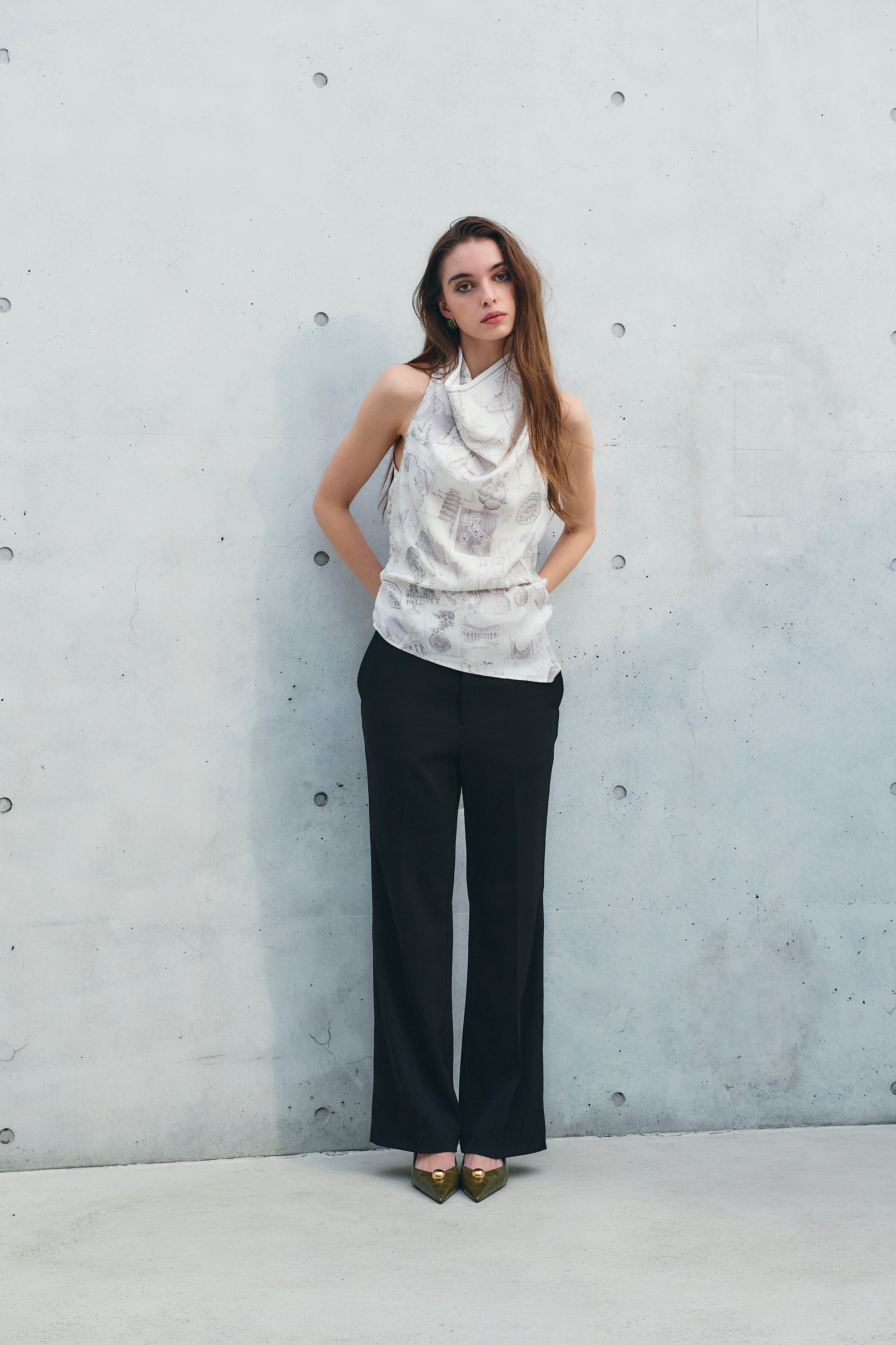 ”Crepuscolo” Italy scarf blouse