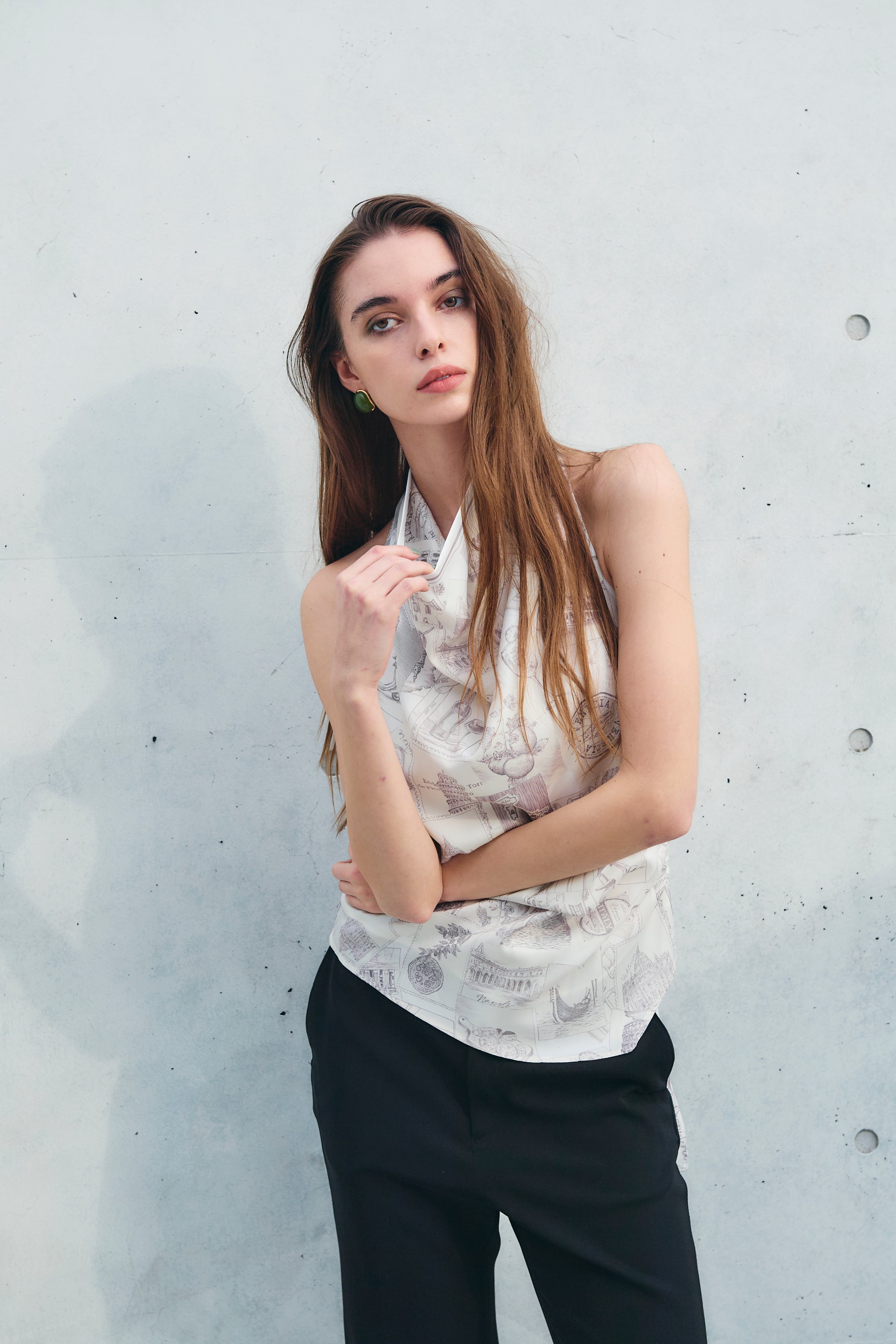 ”Crepuscolo” Italy scarf blouse