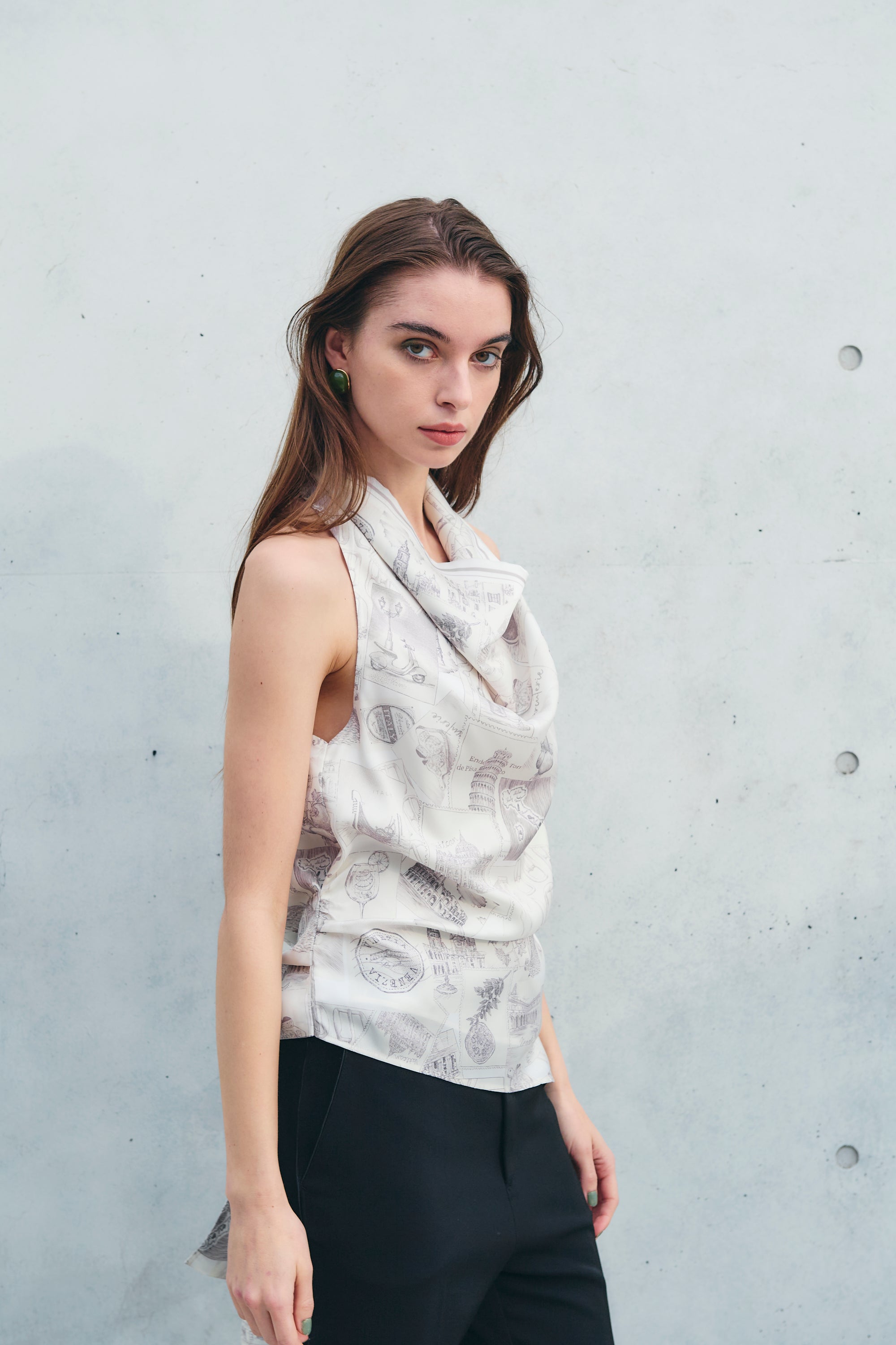 ”Crepuscolo” Italy scarf blouse