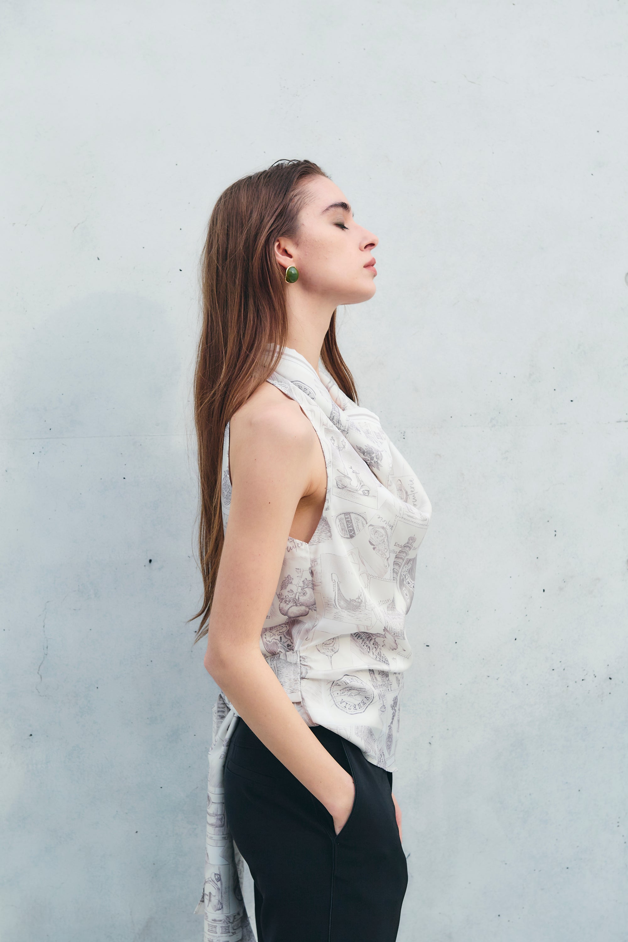 ”Crepuscolo” Italy scarf blouse