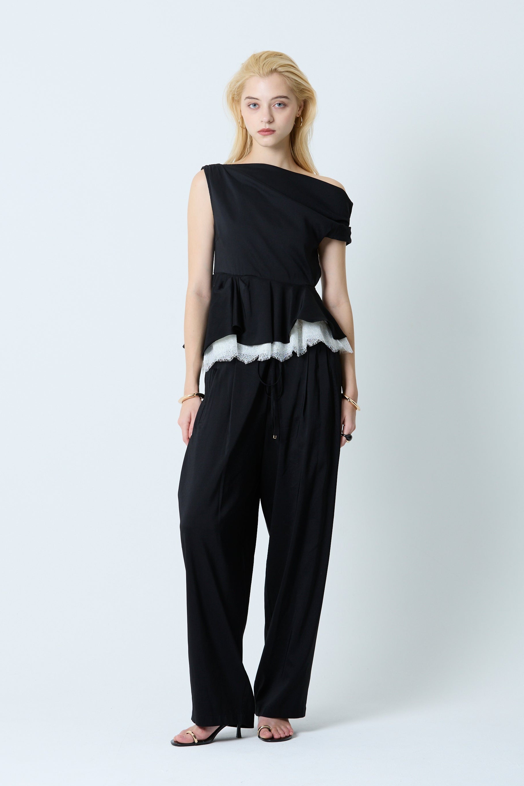 Linen barrel pants