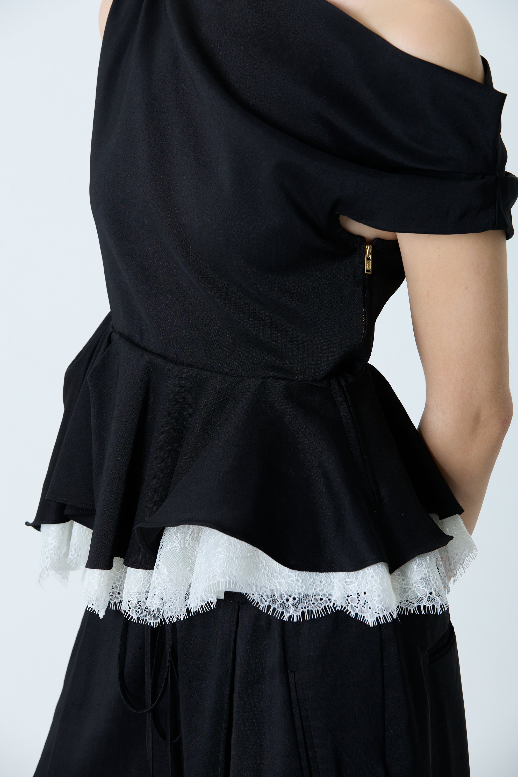 Linen drape peplum