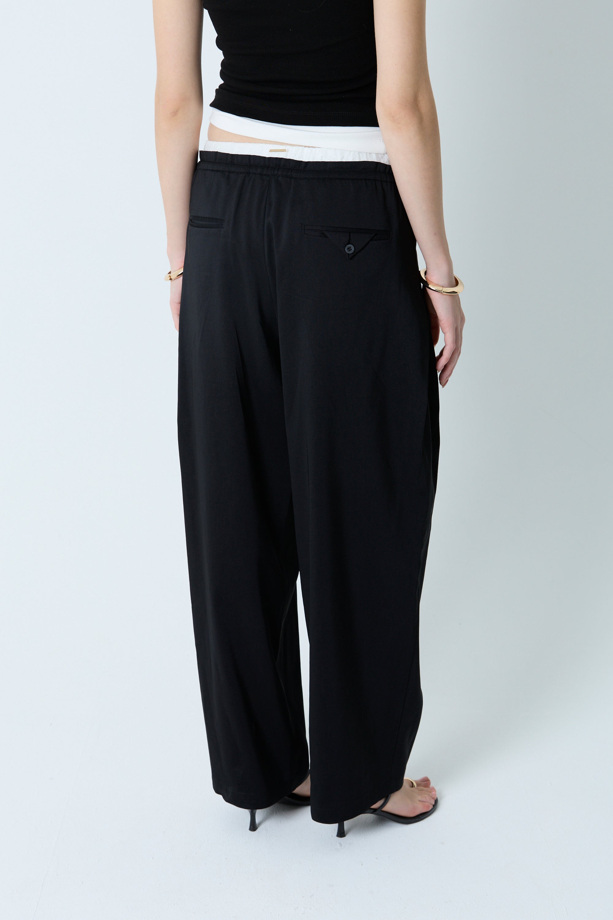Linen barrel pants