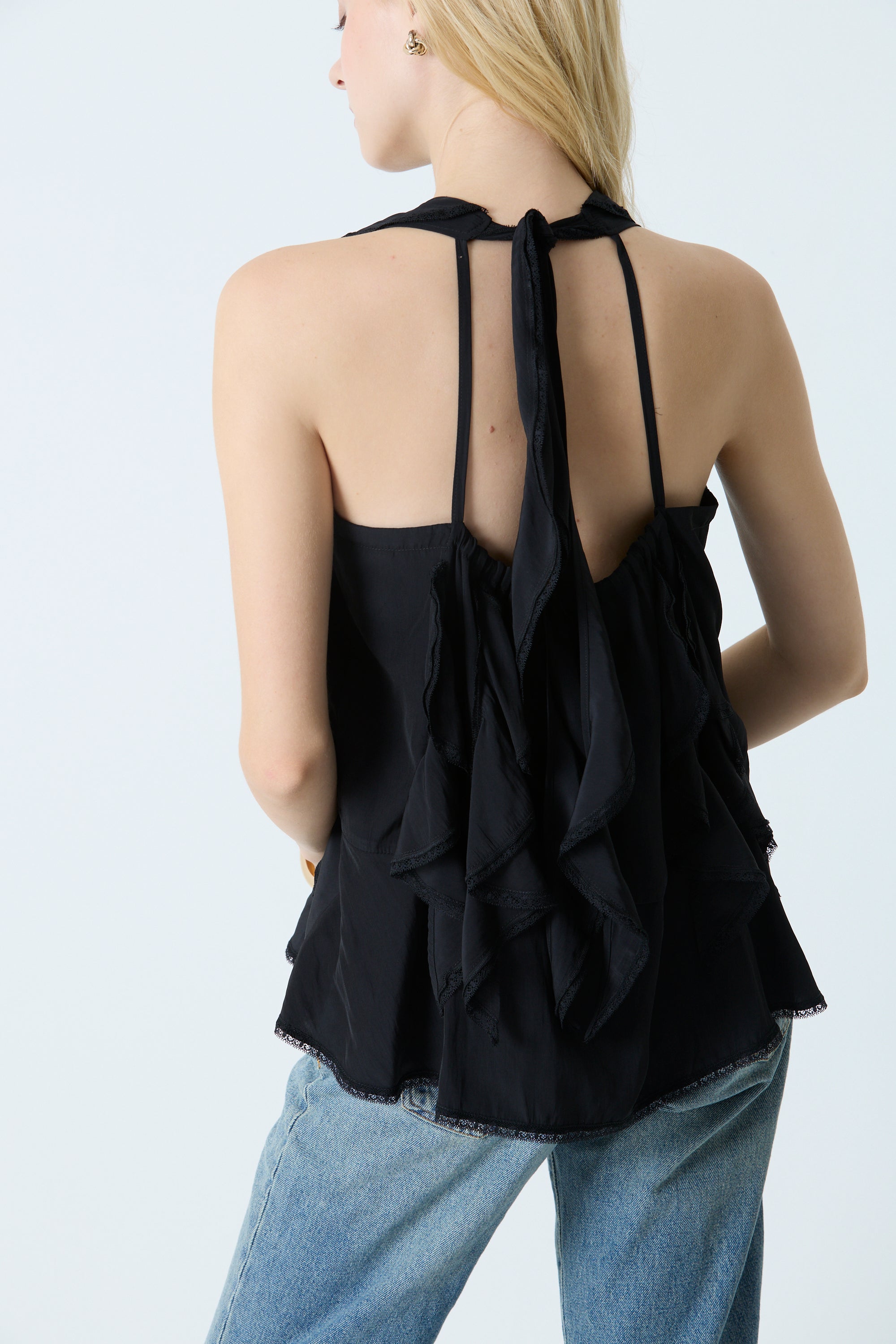 Lace ruffle blouse