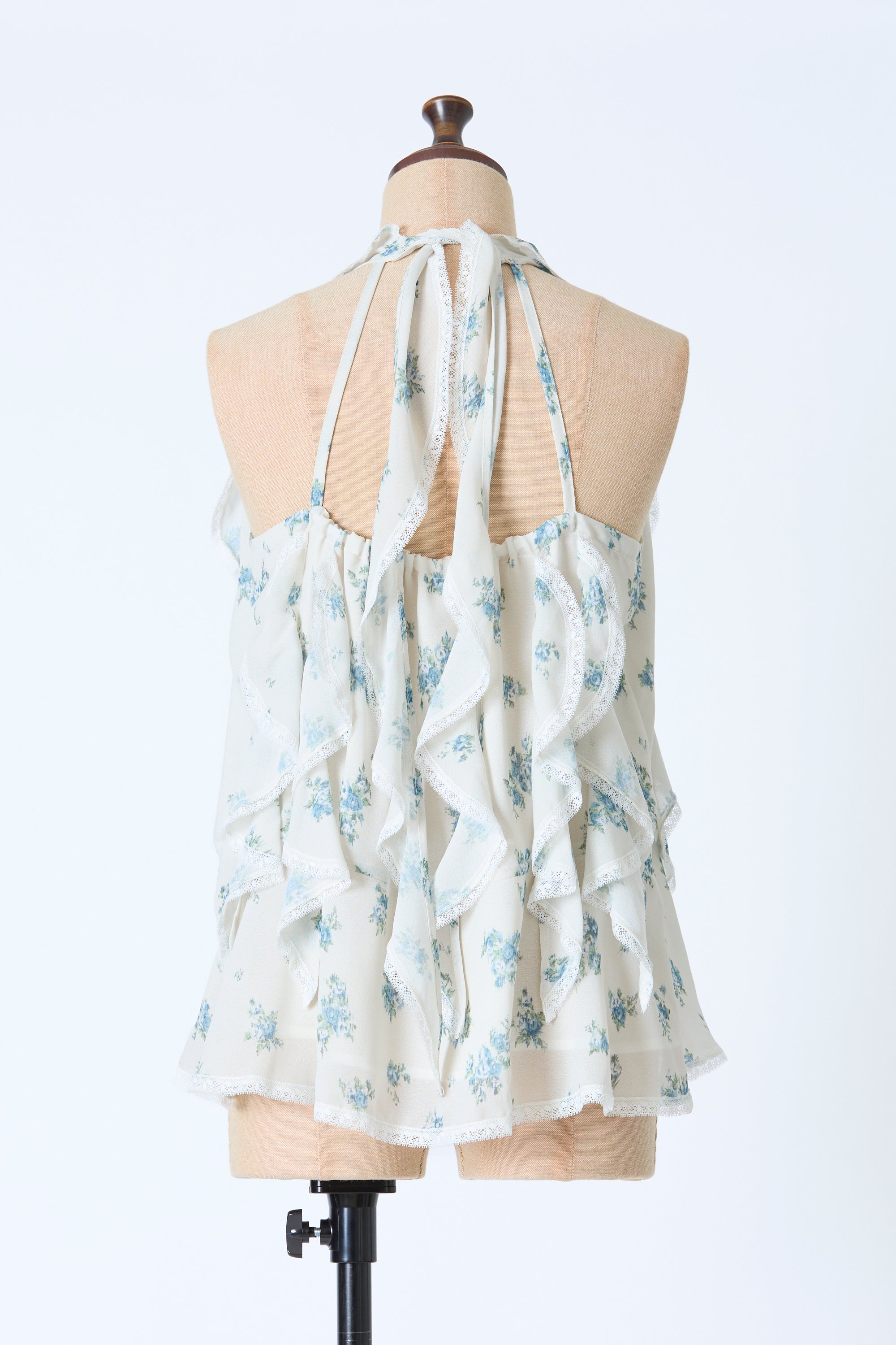 "Blurred flowers" Ruffle blouse